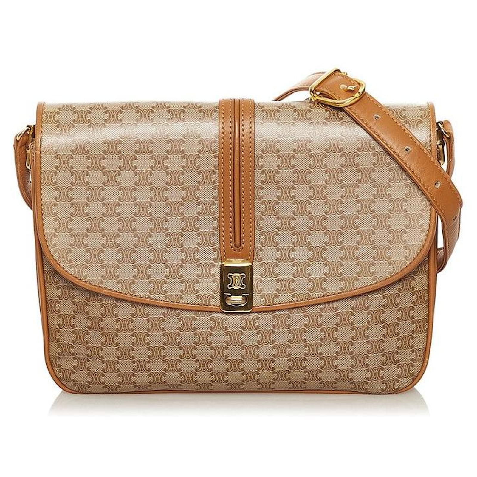 Céline celine Macadam Crossbody Bag brown Cloth ref.671689 Joli Closet