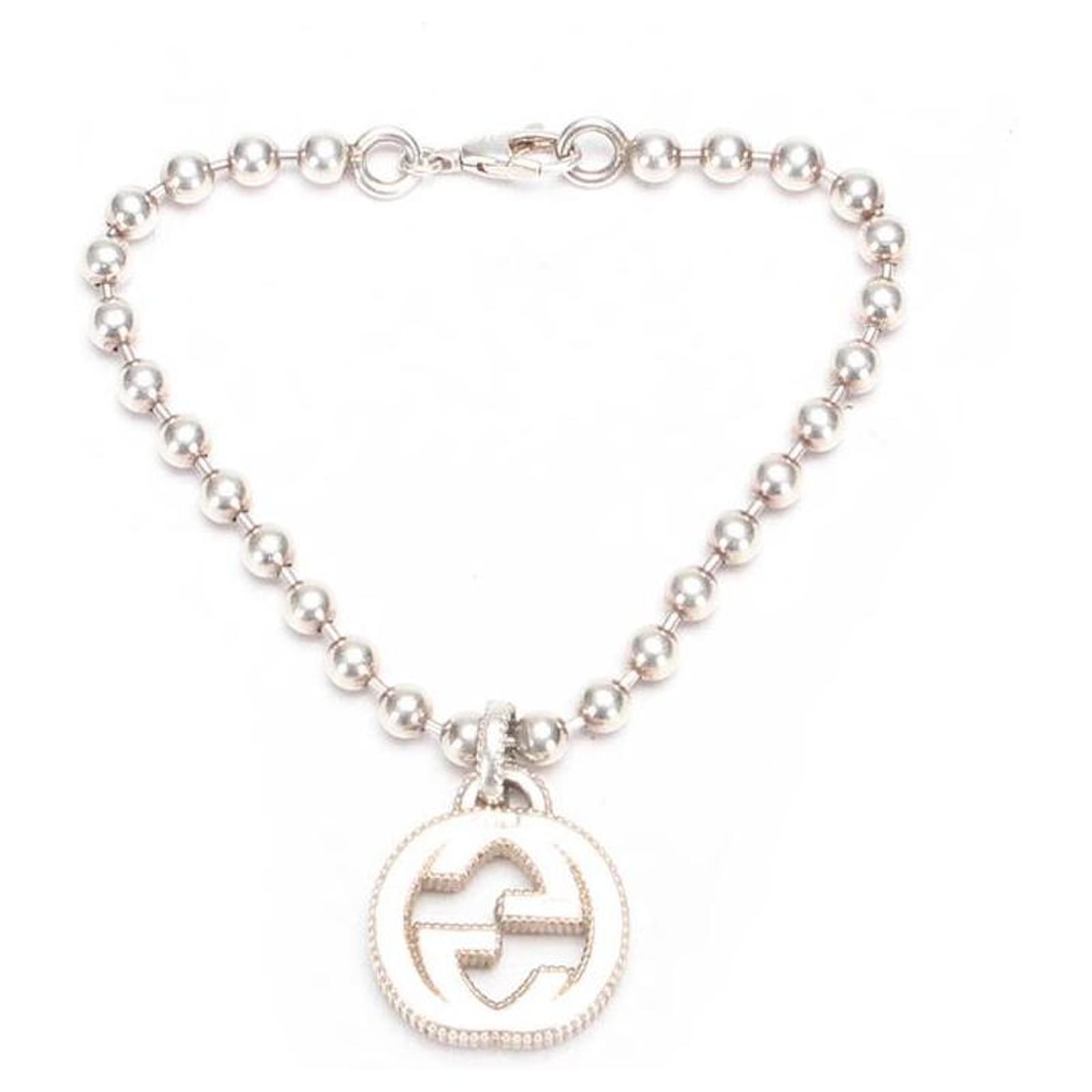 gucci Interlocking G Ball Chain Bracelet silver Silvery Metal ref