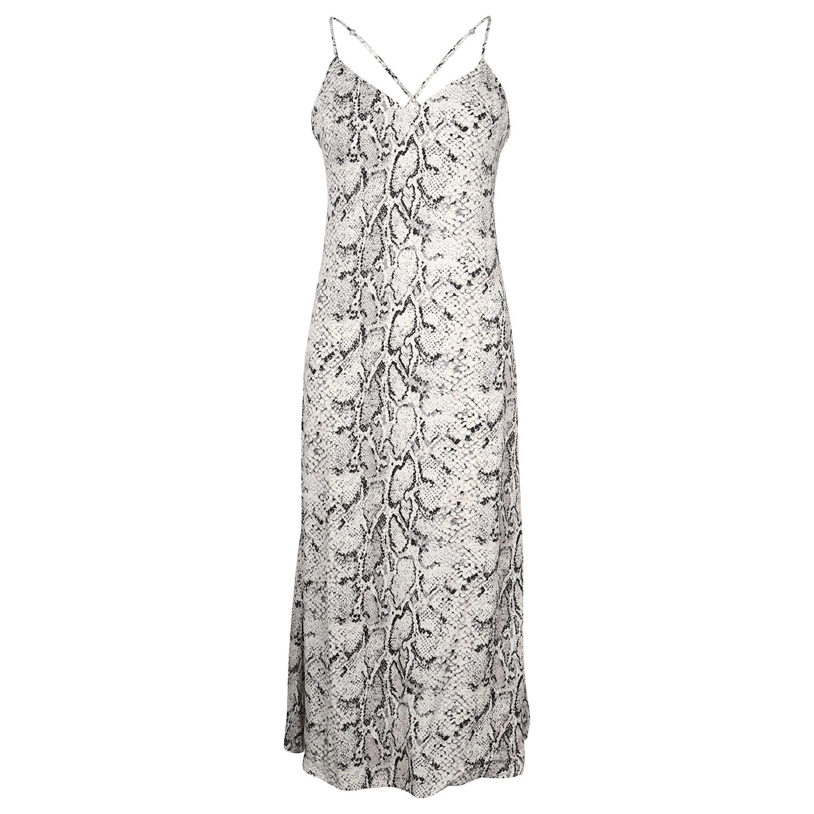 Reformation Sleeveless Midi Dress in Python Print Viscose Cellulose ...