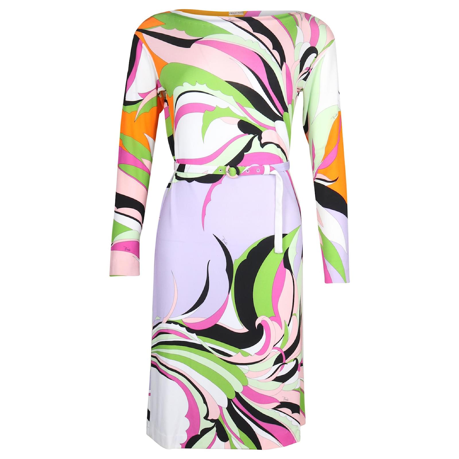 Emilio Pucci Printed Long Sleeve Dress in Multicolor Viscose Multiple  colors Cellulose fibre ref.671811 - Joli Closet