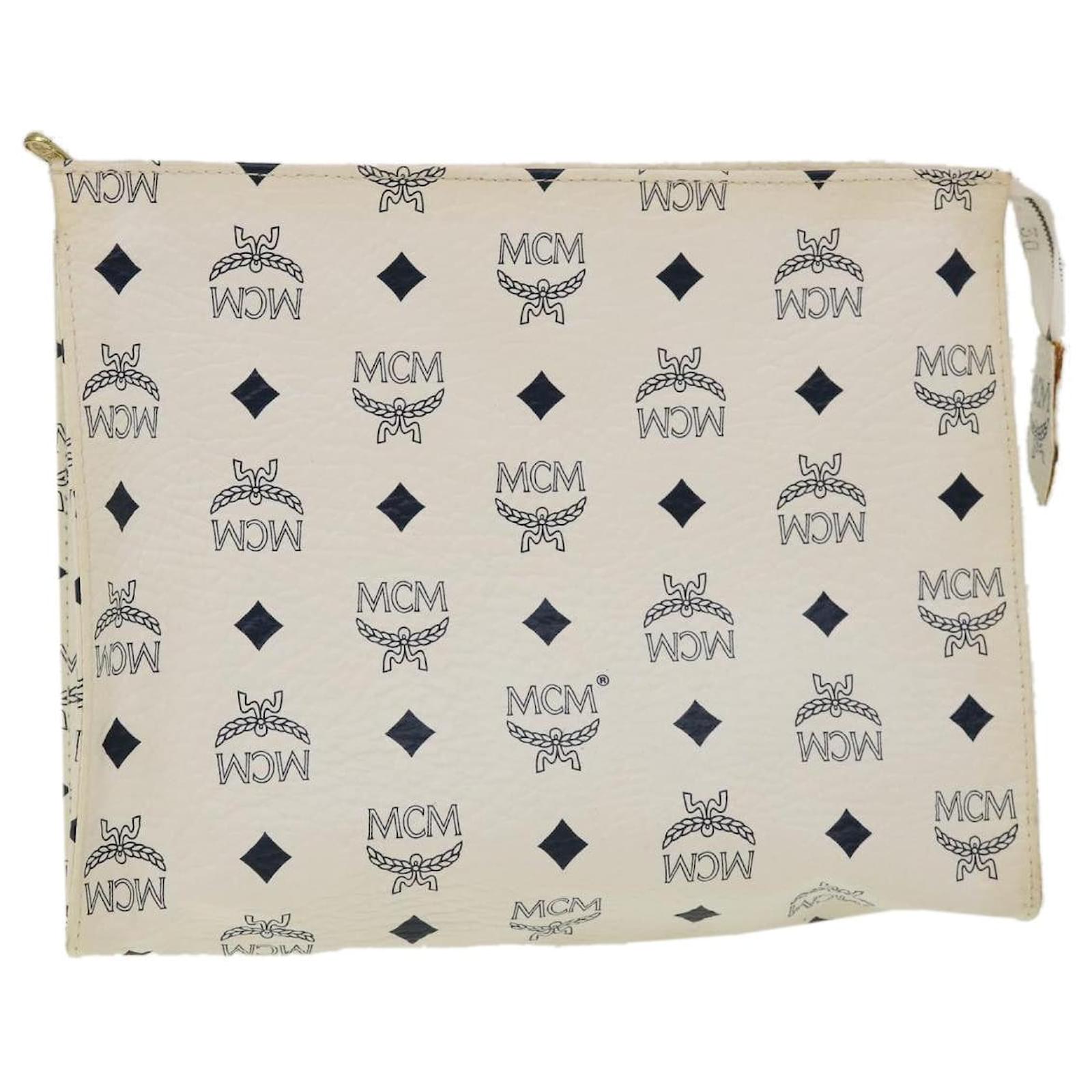 White mcm discount pouch