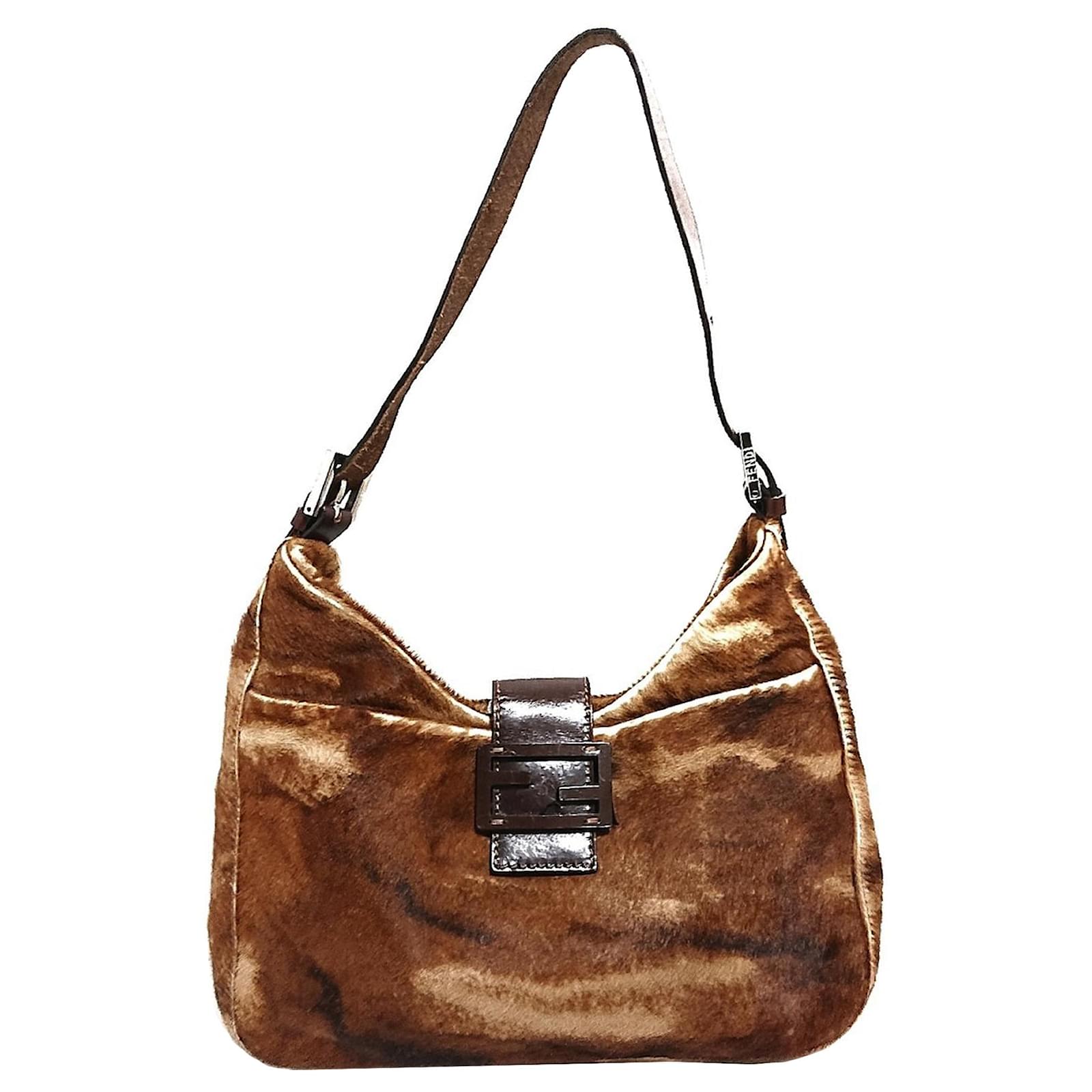 Fendi pony hair animal print zip 2024 pouch