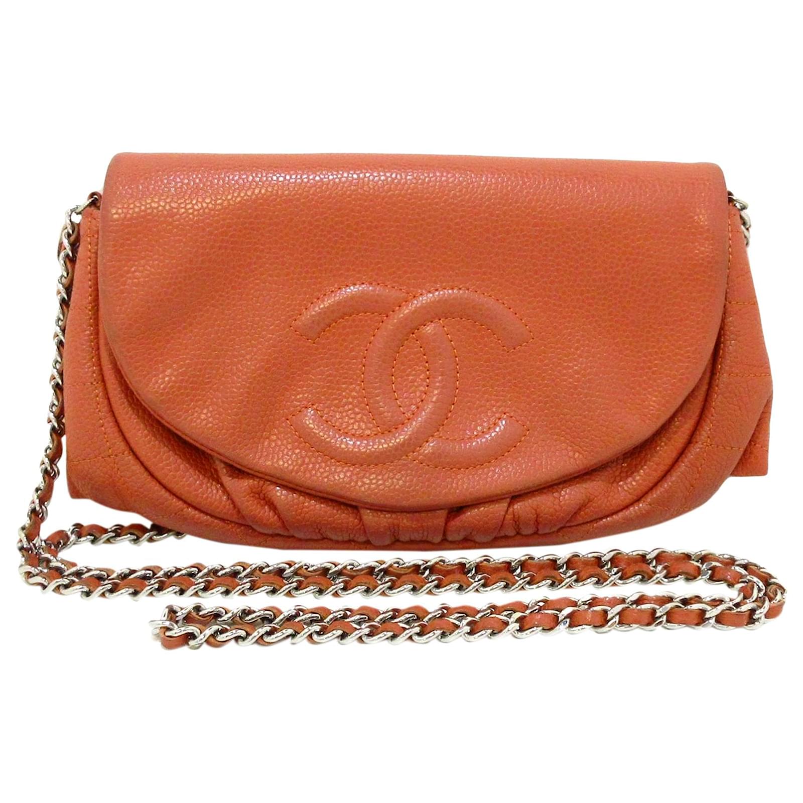 Chanel Red Half Moon Chain Shoulder Bag