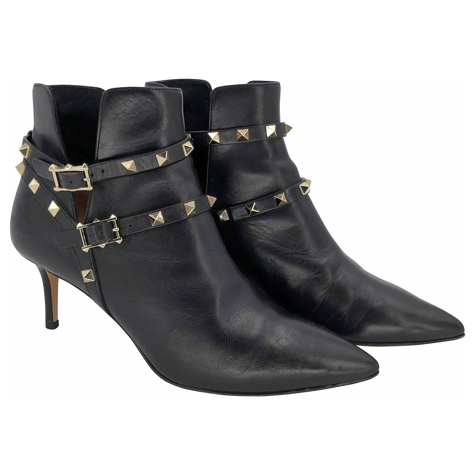 Valentino Rockstud boots in black leather ref.673083 - Joli Closet
