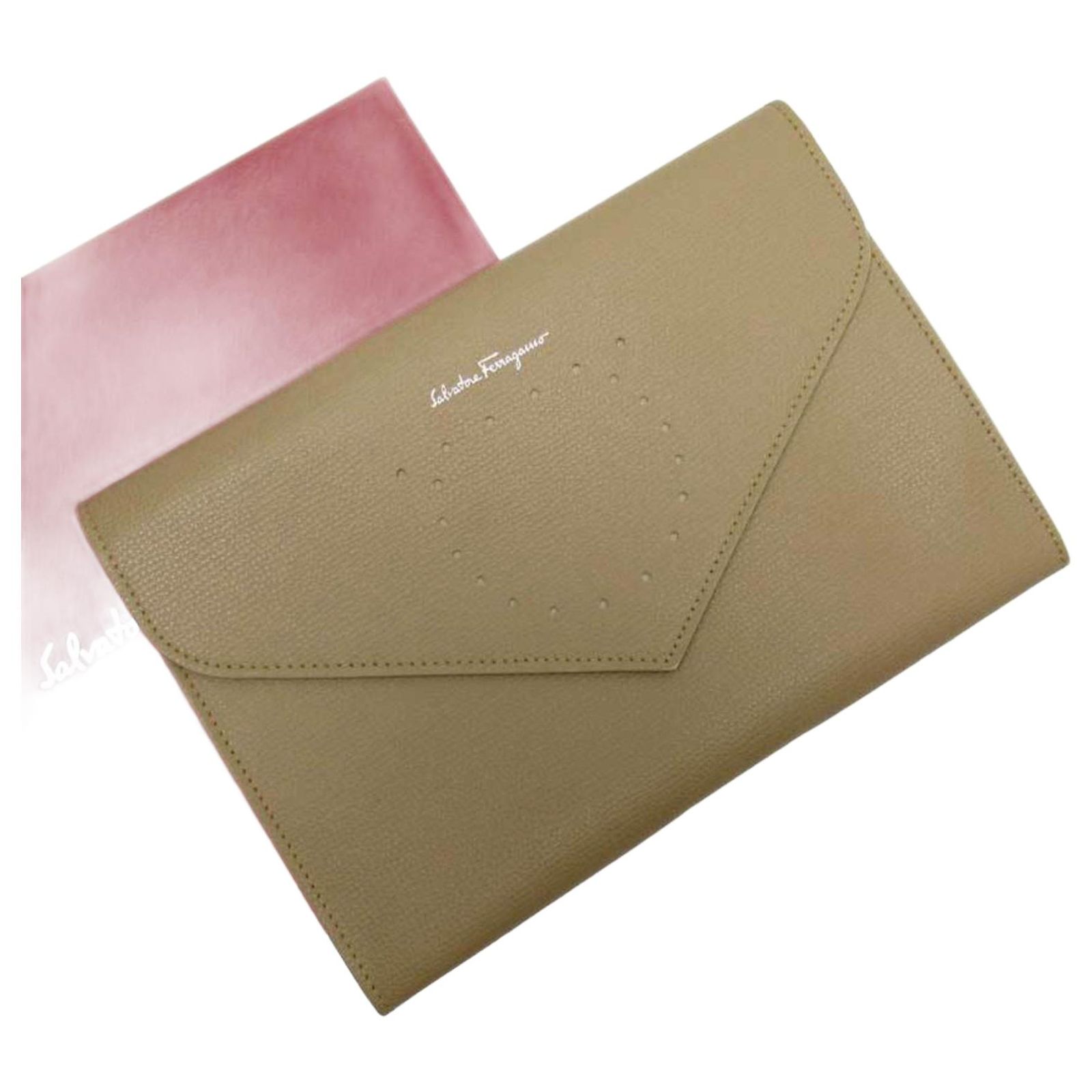 SALVATORE FERRAGAMO BEIGE TEAL