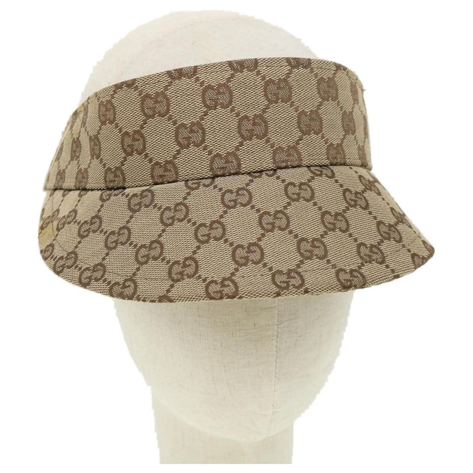 GUCCI Web Sherry Line GG Canvas Sun Visor Beige Green Red  display picture 1