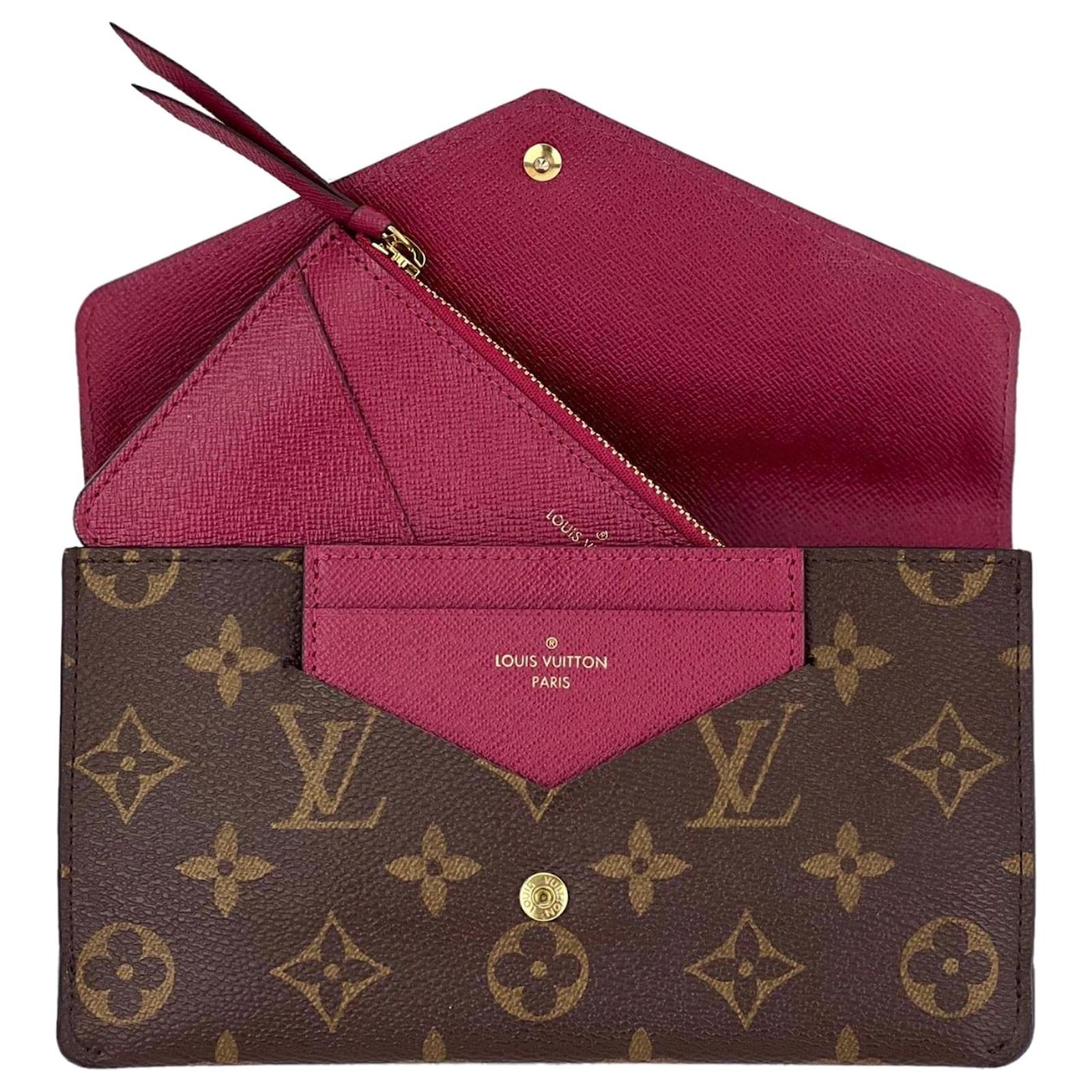 Louis Vuitton Brown Monogram Portefeuille Juliette Pink Leather Cloth  Pony-style calfskin ref.582064 - Joli Closet
