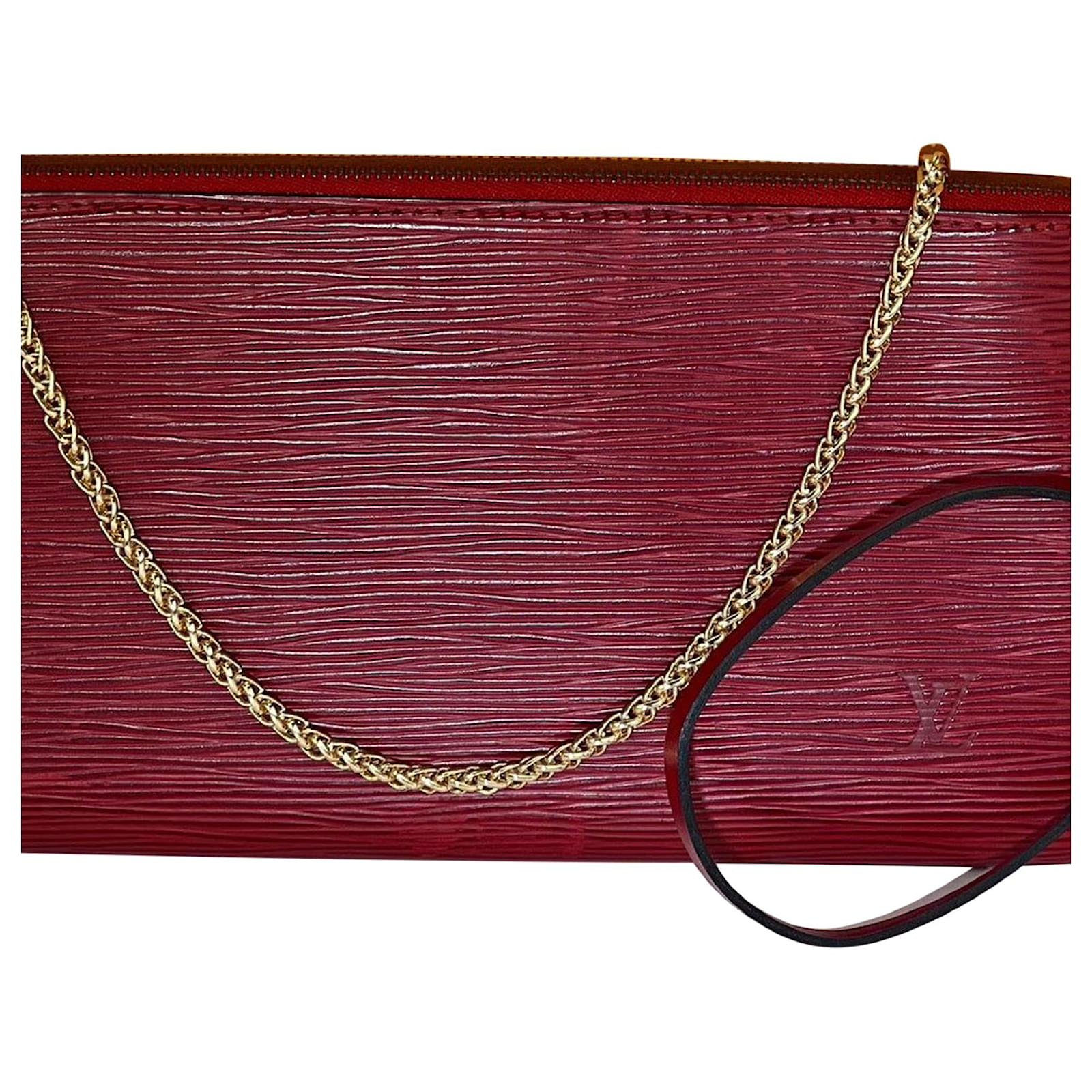 Louis Vuitton Louis Vuitton Red Epi Leather Pochette Accessories Bag