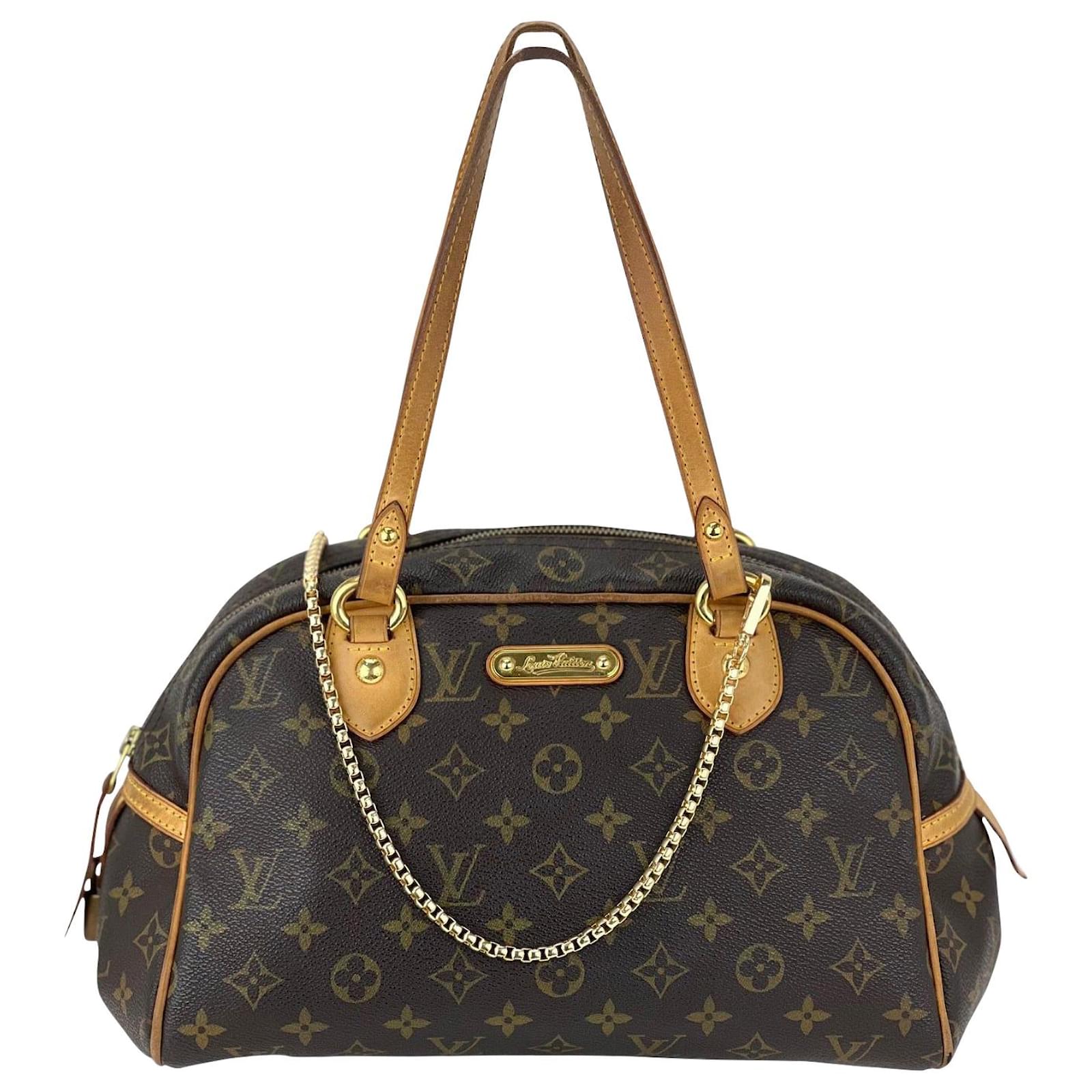 Pre-owned Louis Vuitton Fabric Handbag In Gold
