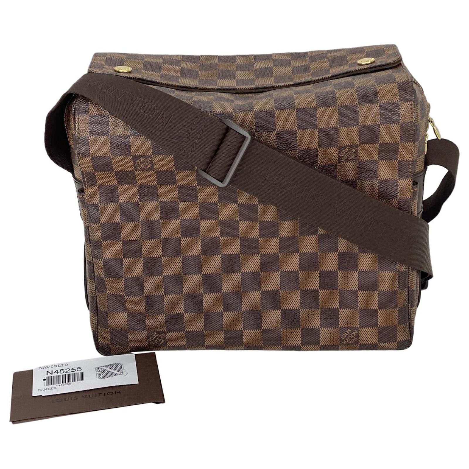 Louis Vuitton Damier Ebene Canvas Naviglio Shoulder Messenger Bag N45255 Pre owned Brown ref.673948 - Joli