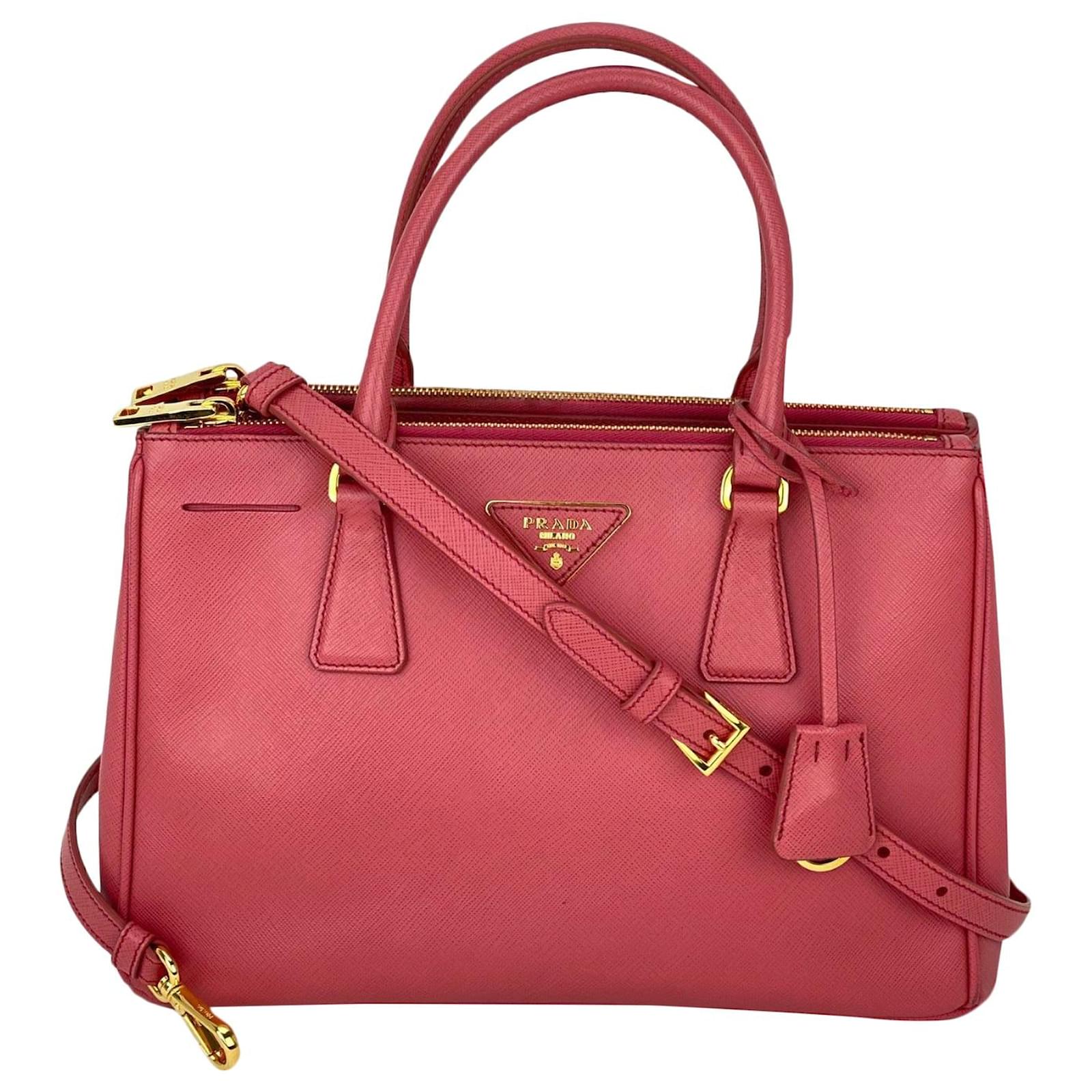 Prada Small Galleria Saffiano Leather Bag In Pink
