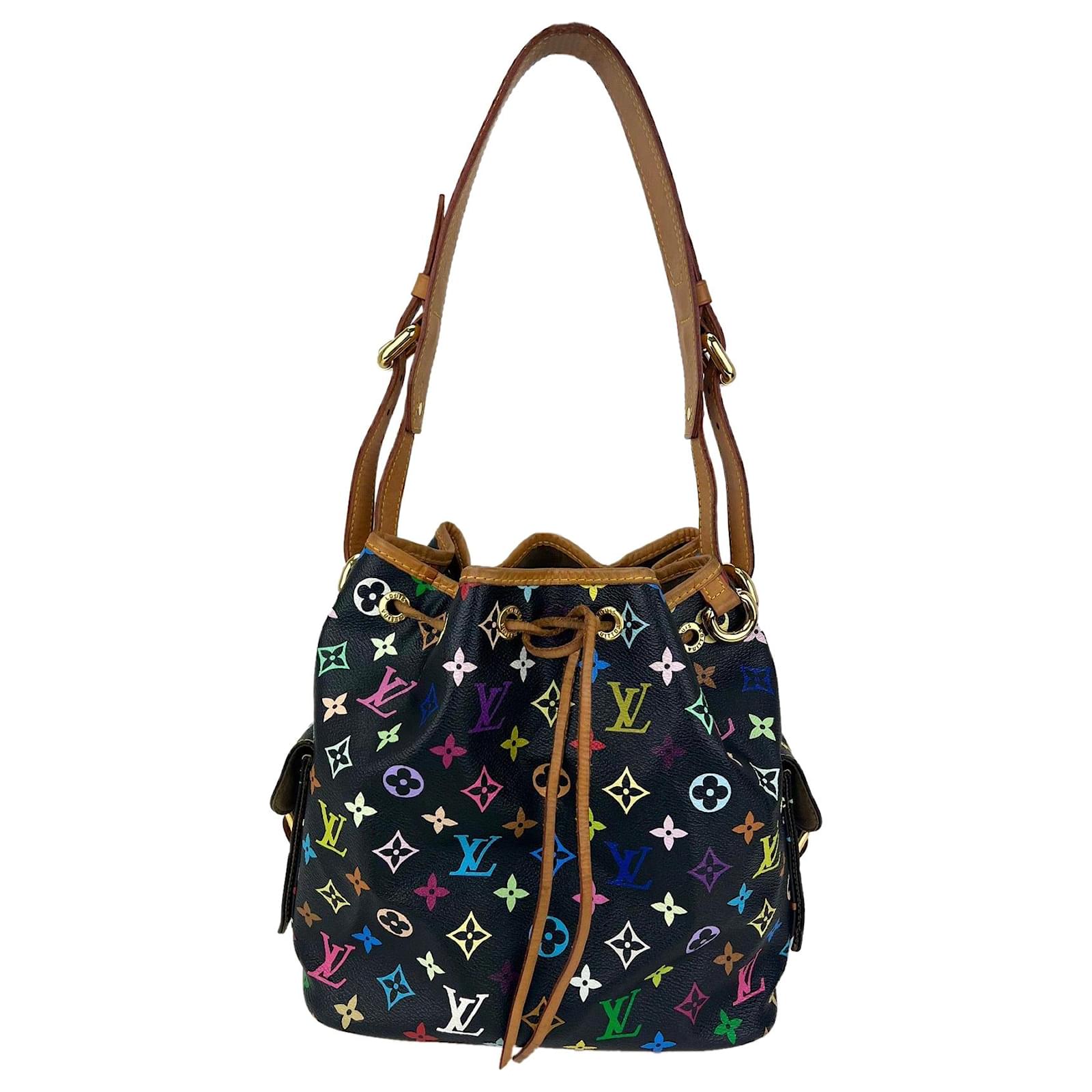 Louis Vuitton Tote Monogram Multicolor Petite Noe Bolso de hombro Negro  M42230 De padre Cuero  - Joli Closet