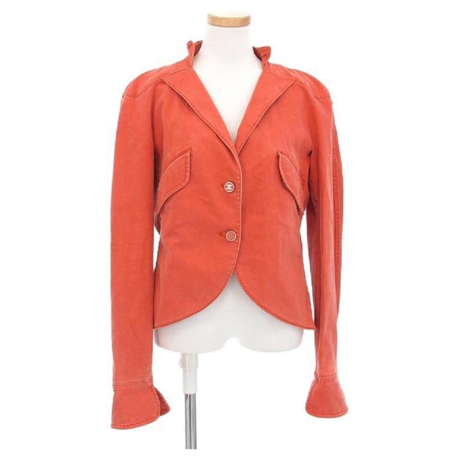 Chanel denim jacket Orange Cotton ref.674410 - Joli Closet