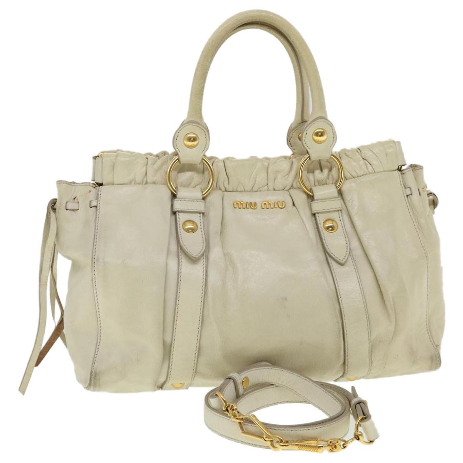 Miu Miu Vitello White Leather ref.JC674773 (Sold) - Joli Closet