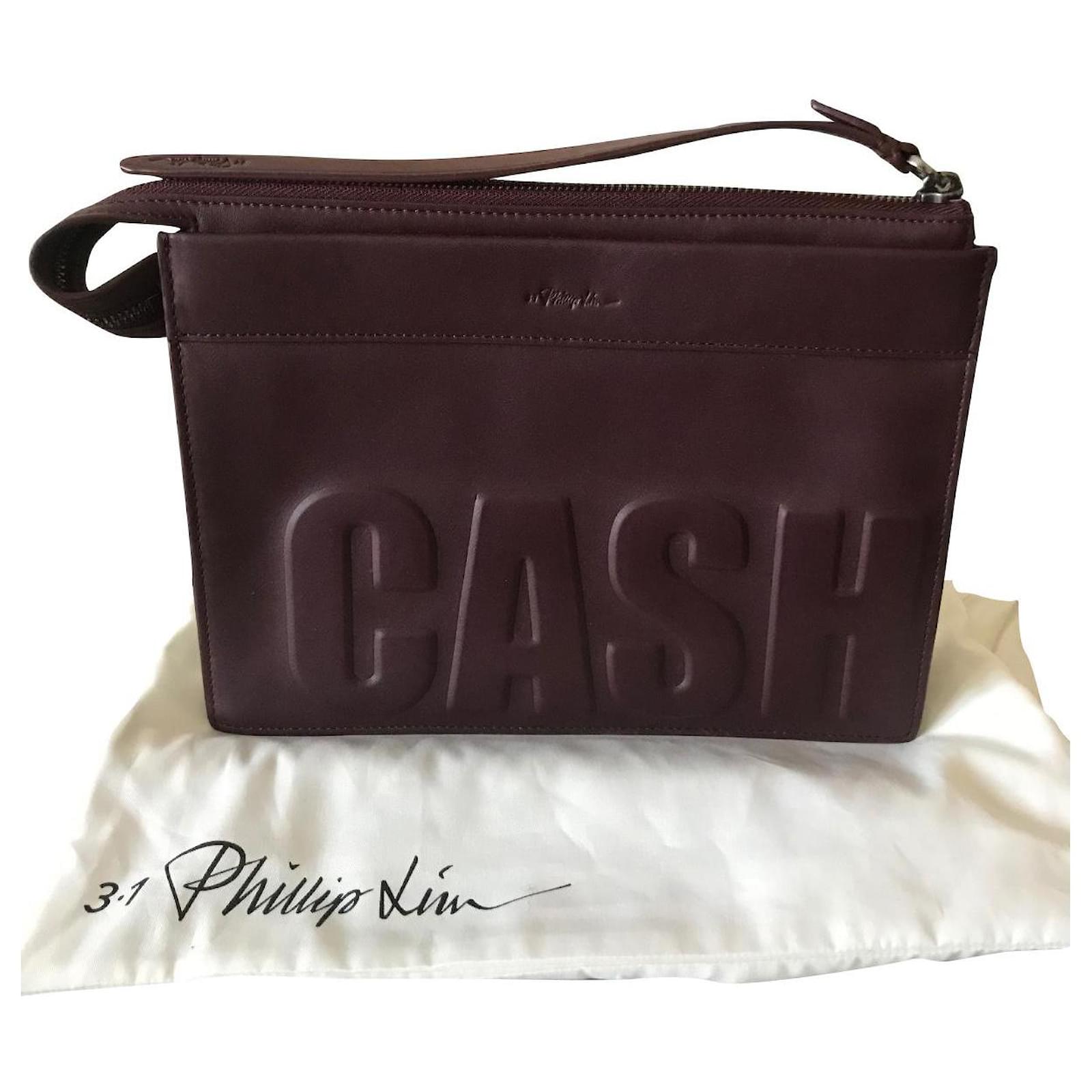 3.1 Phillip Lim Clutch bags Dark red Leather ref.675007 - Joli Closet