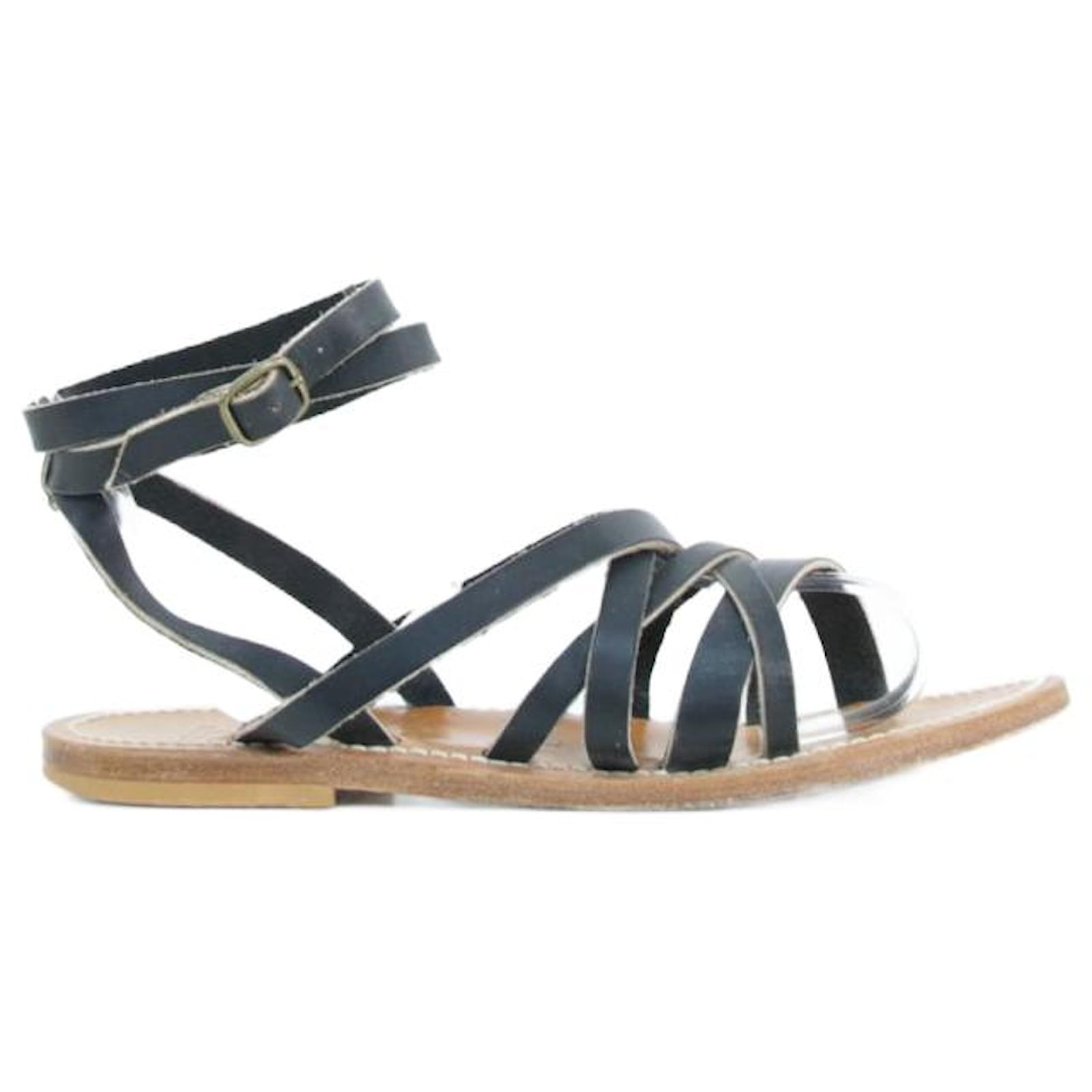 Autre Marque K Jacques sandals 38 Black Leather Joli