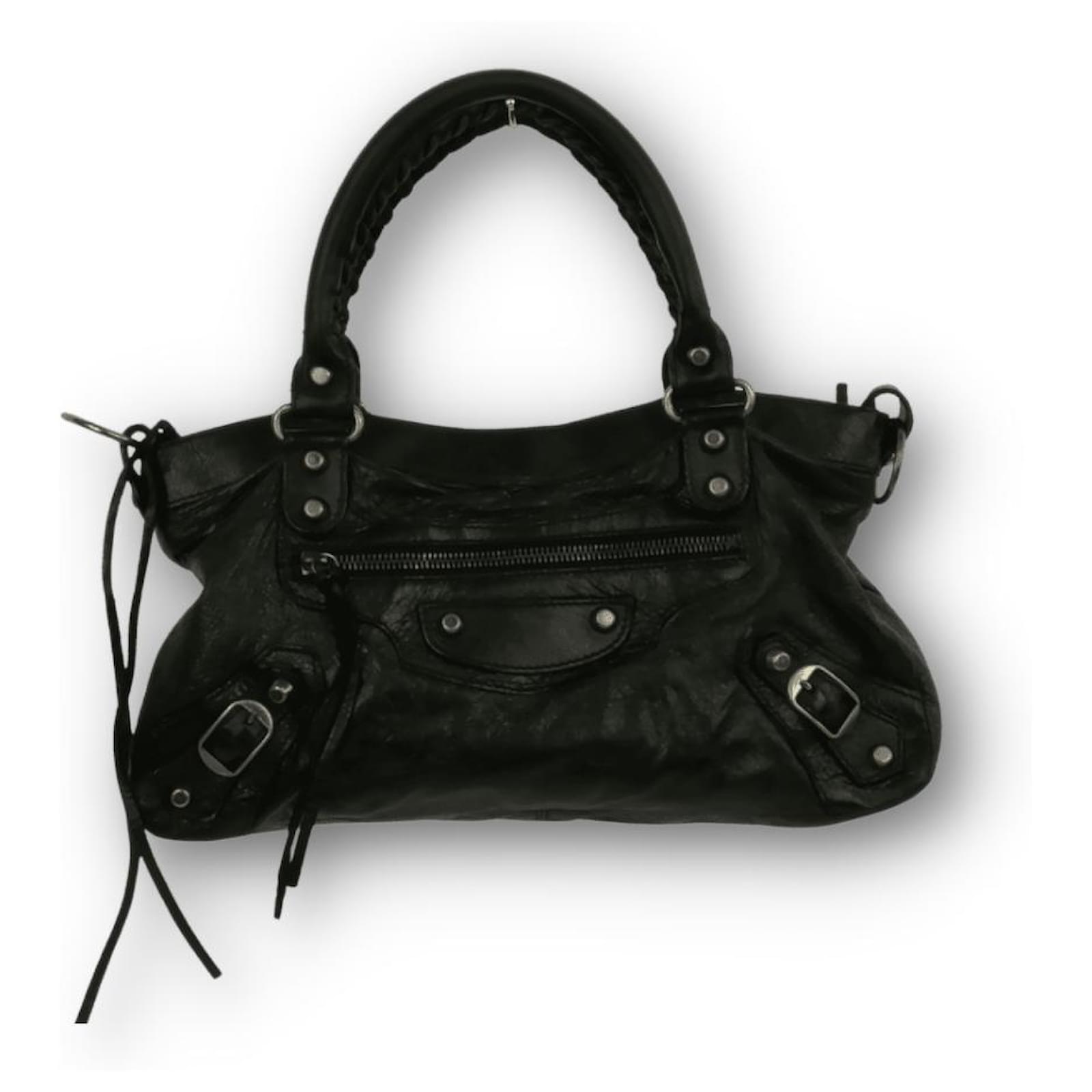 City Sac de ville Balenciaga Cuir Noir ref.675291 - Joli Closet