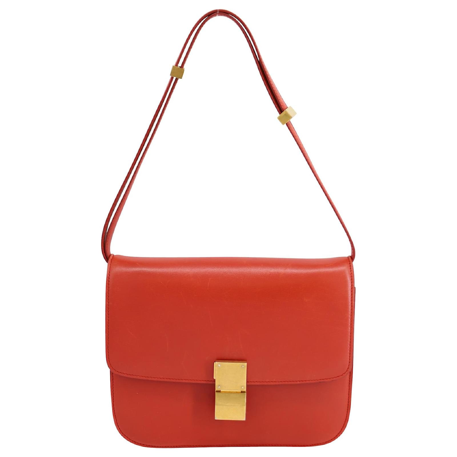 Céline Celine Medium Classic Box Bag in Red Calfskin Leather Pony-style  calfskin ref.675510 - Joli Closet