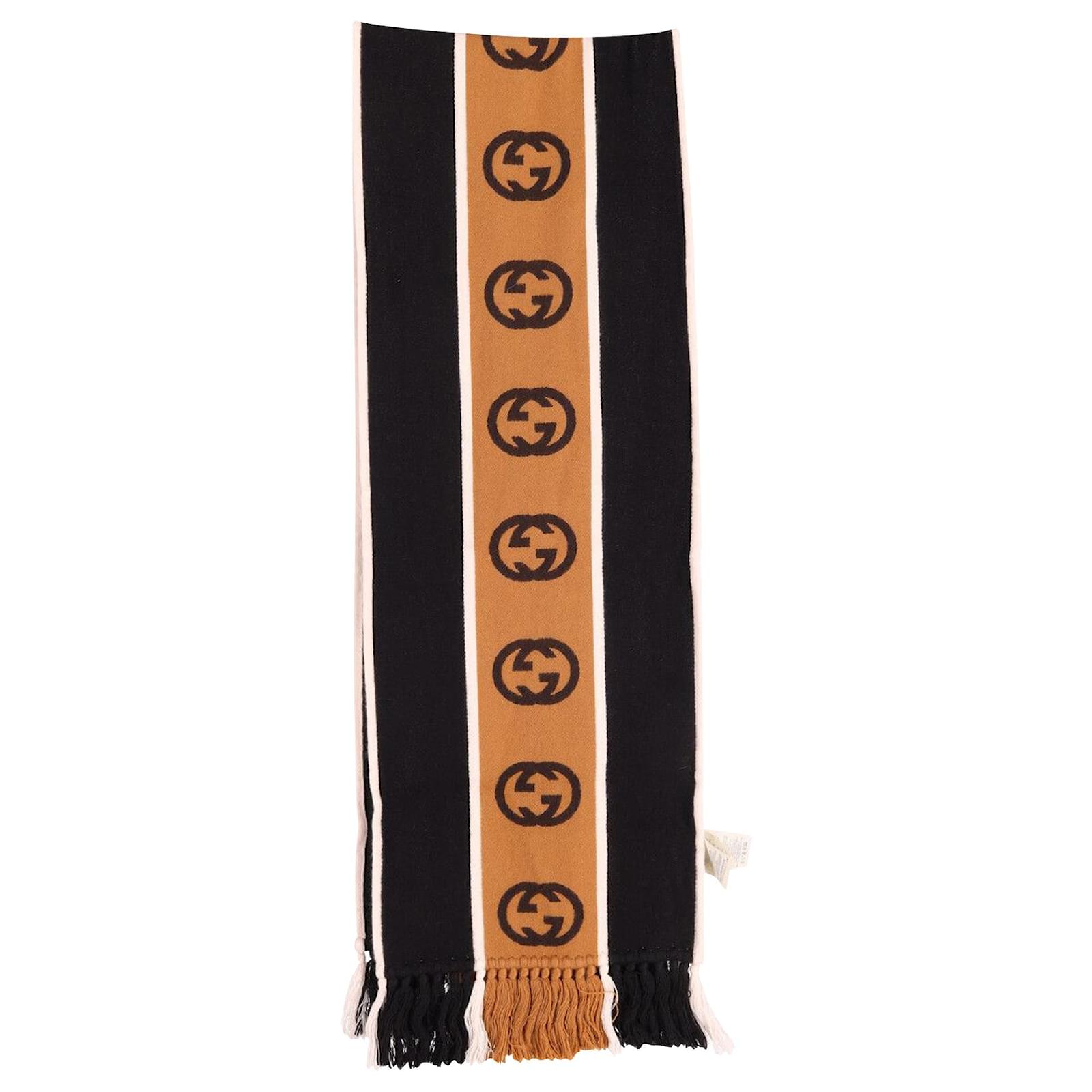 MONOGRAM SCARF in Blue/Brown