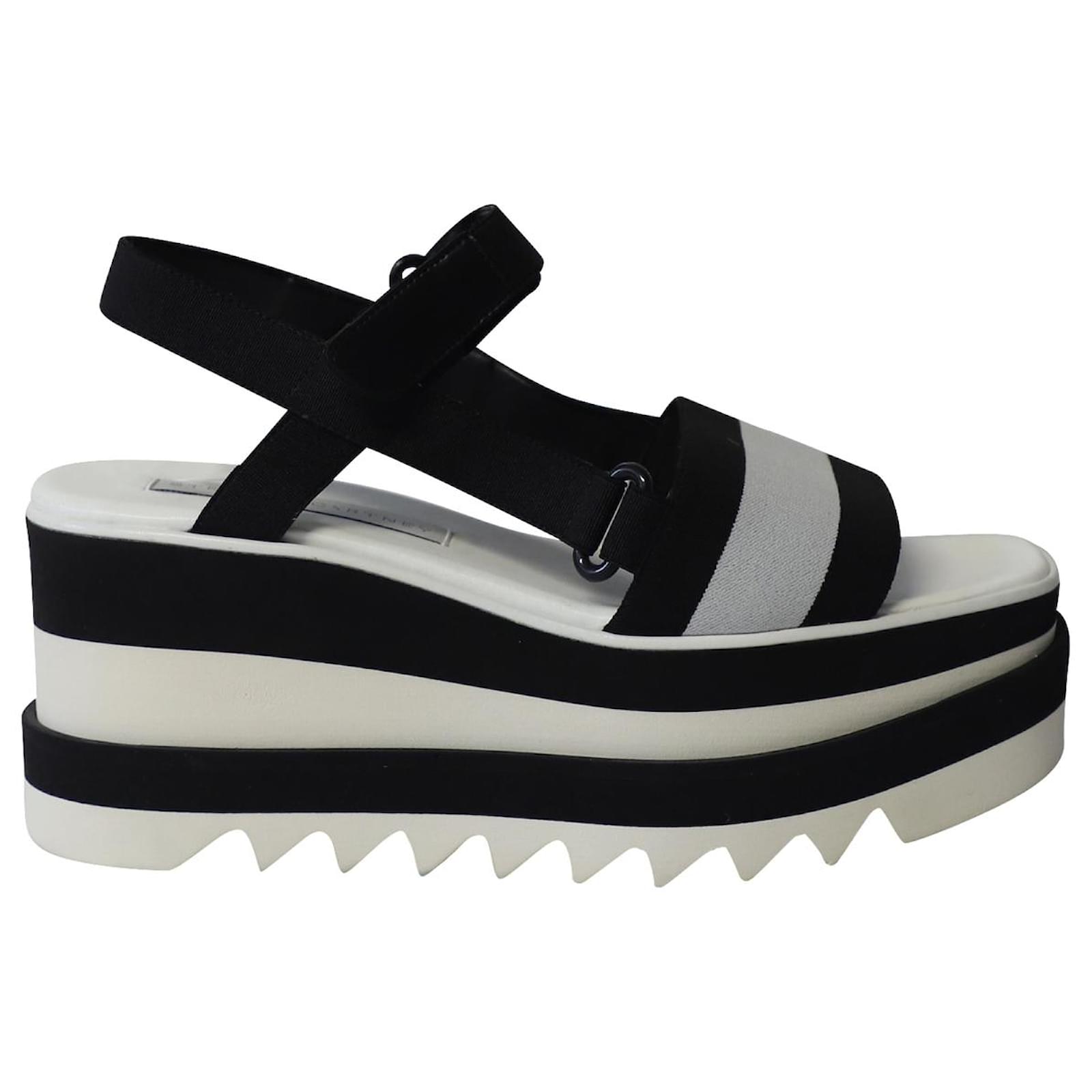 Stella Mc Cartney Stella Mccartney Elyse Chunky Platform Sandals in  Monochromatic Black Canvas Cloth ref.676200 - Joli Closet