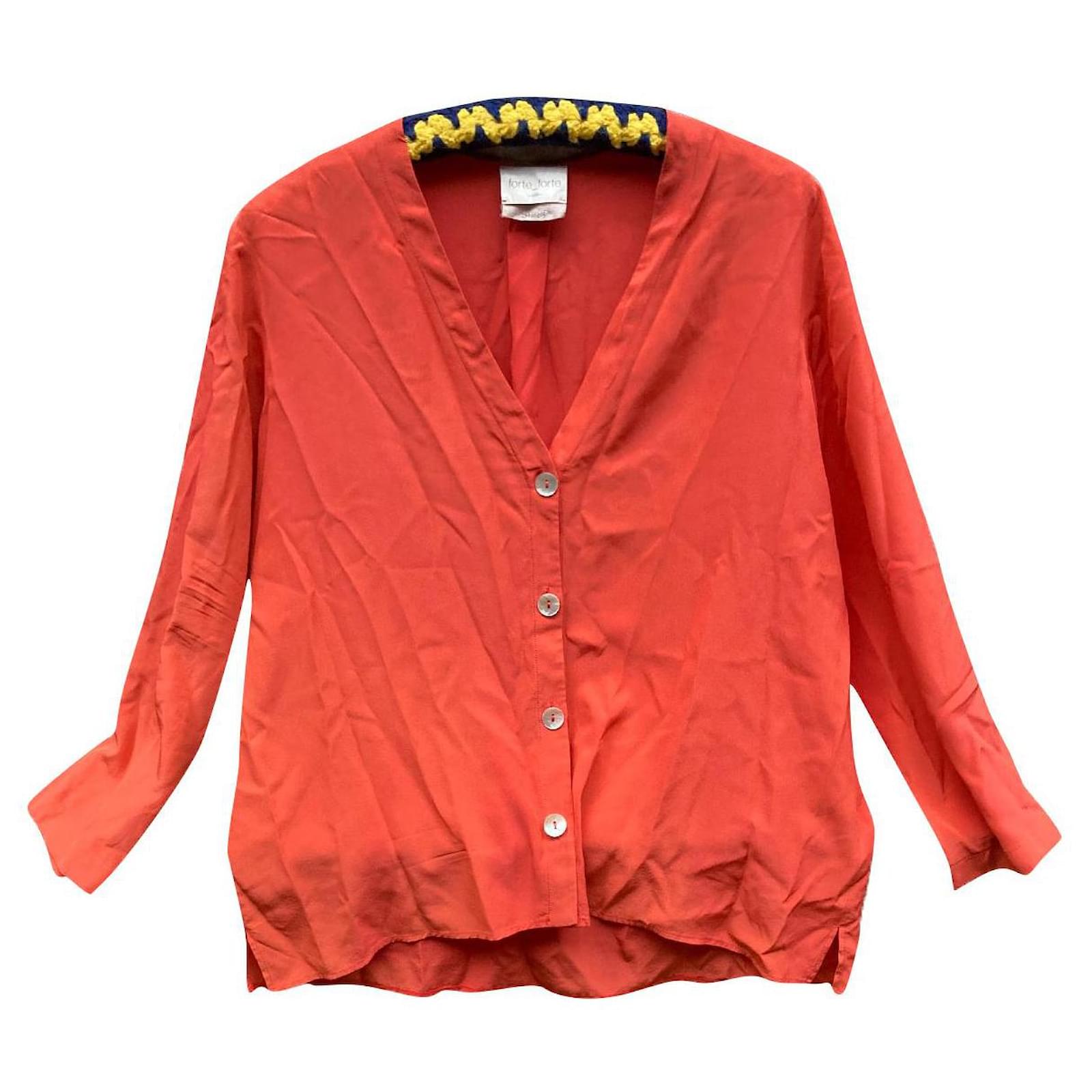 meerderheid besluiten wijs Sublime shirt blouse Forte Forte Orange Silk ref.677151 - Joli Closet