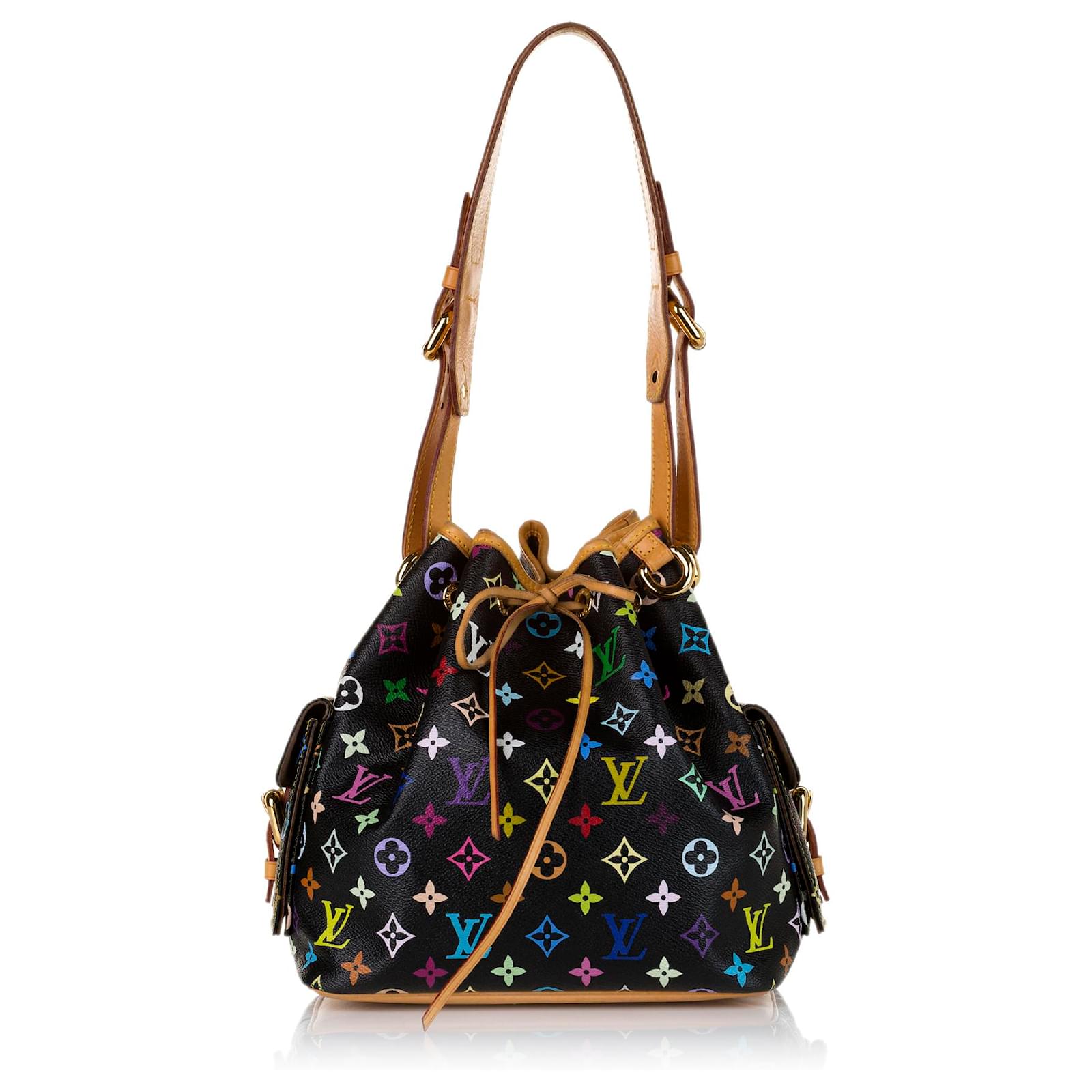 Louis Vuitton Black Monogram Multicolore Petit Noe Cloth ref