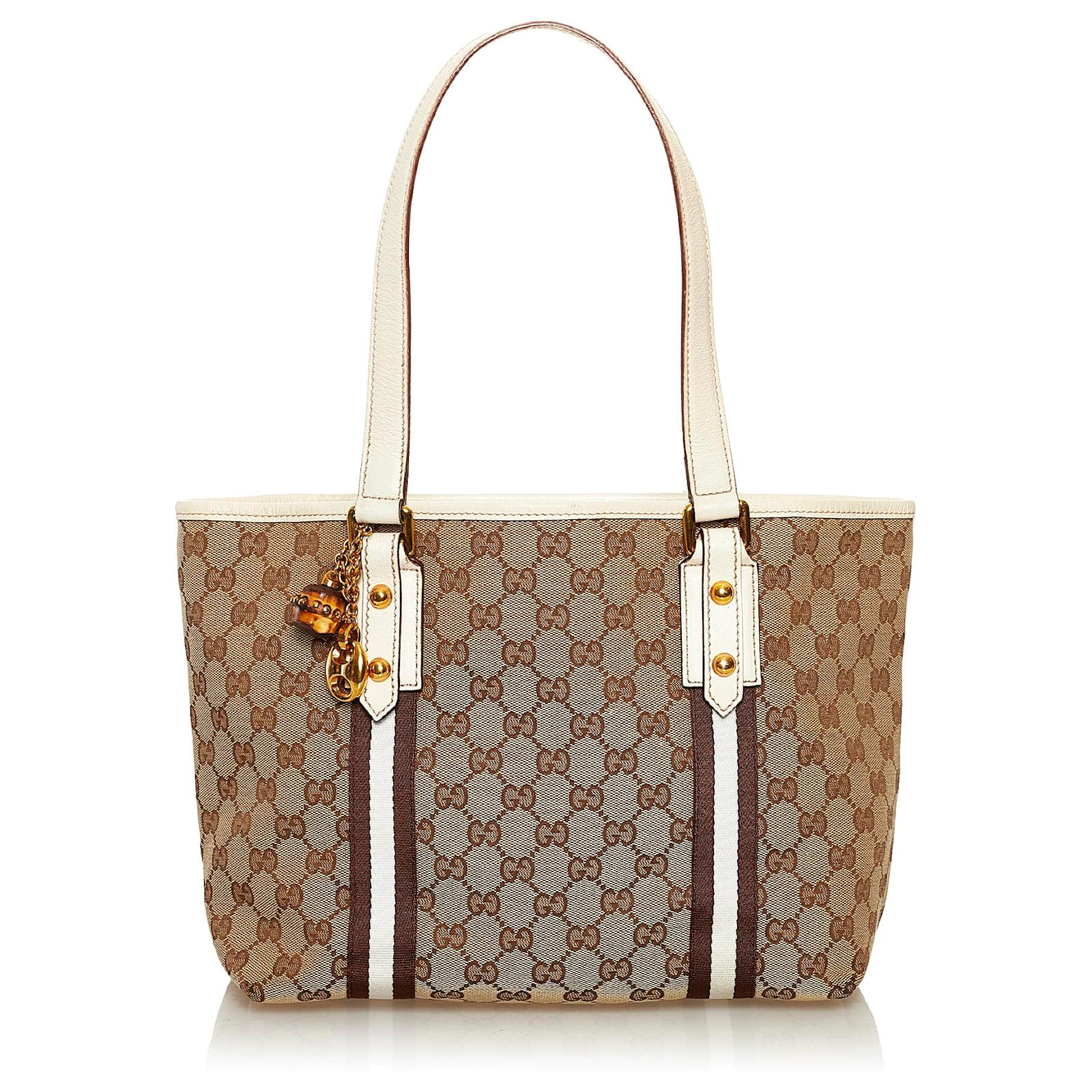 Gucci Brown GG Canvas Jolicoeur Shoulder Bag Beige Cloth Cloth ref ...