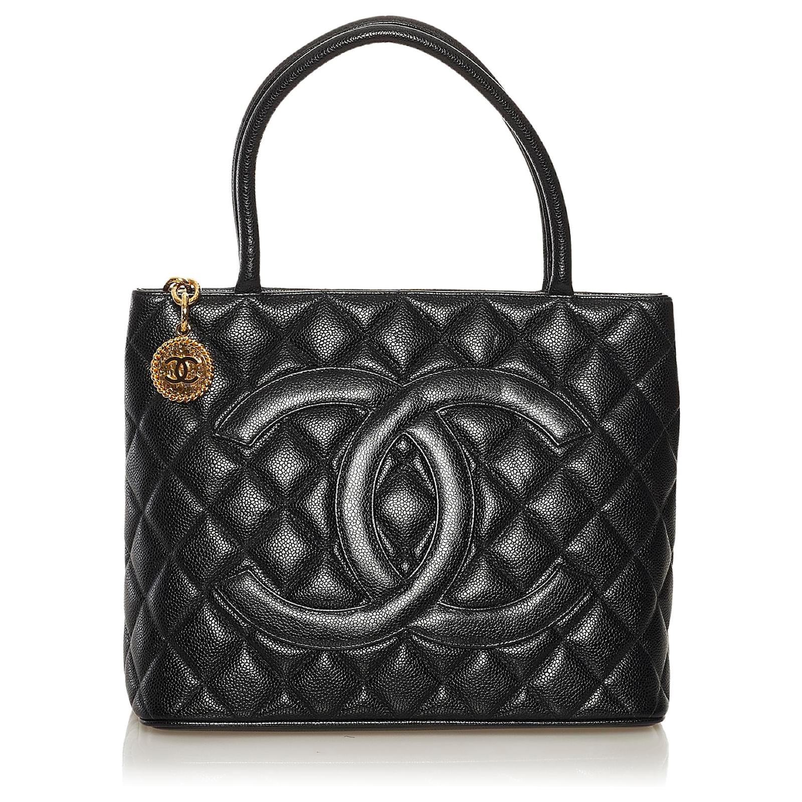 Chanel Black Caviar Medallion Tote Bag Leather ref.677279 - Joli Closet