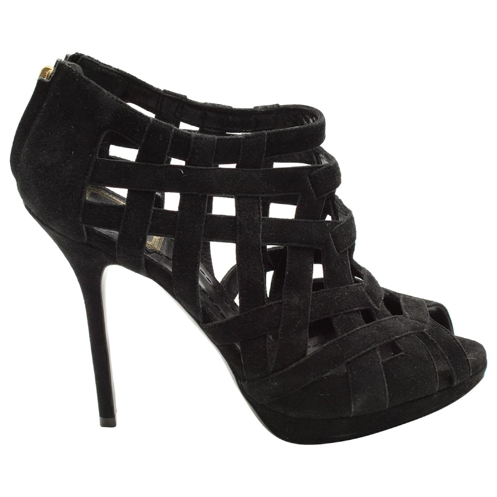 Escarpins Bandolino Taille 7 - Daim Noir, Talon Moyen, Bout En Amande