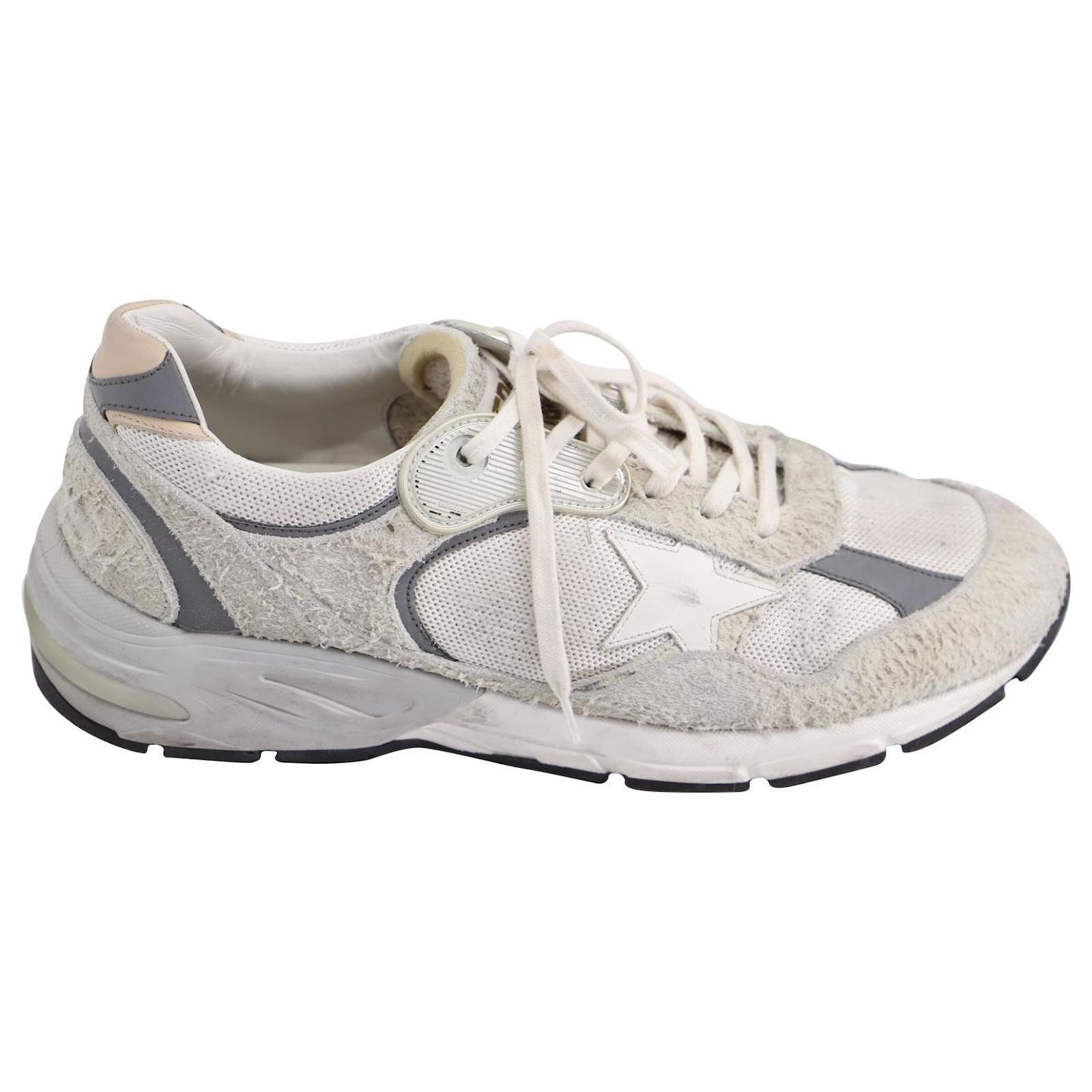 Golden Goose Dad Star Sneakers in White and Grey Suede and Leather  ref.677380 - Joli Closet