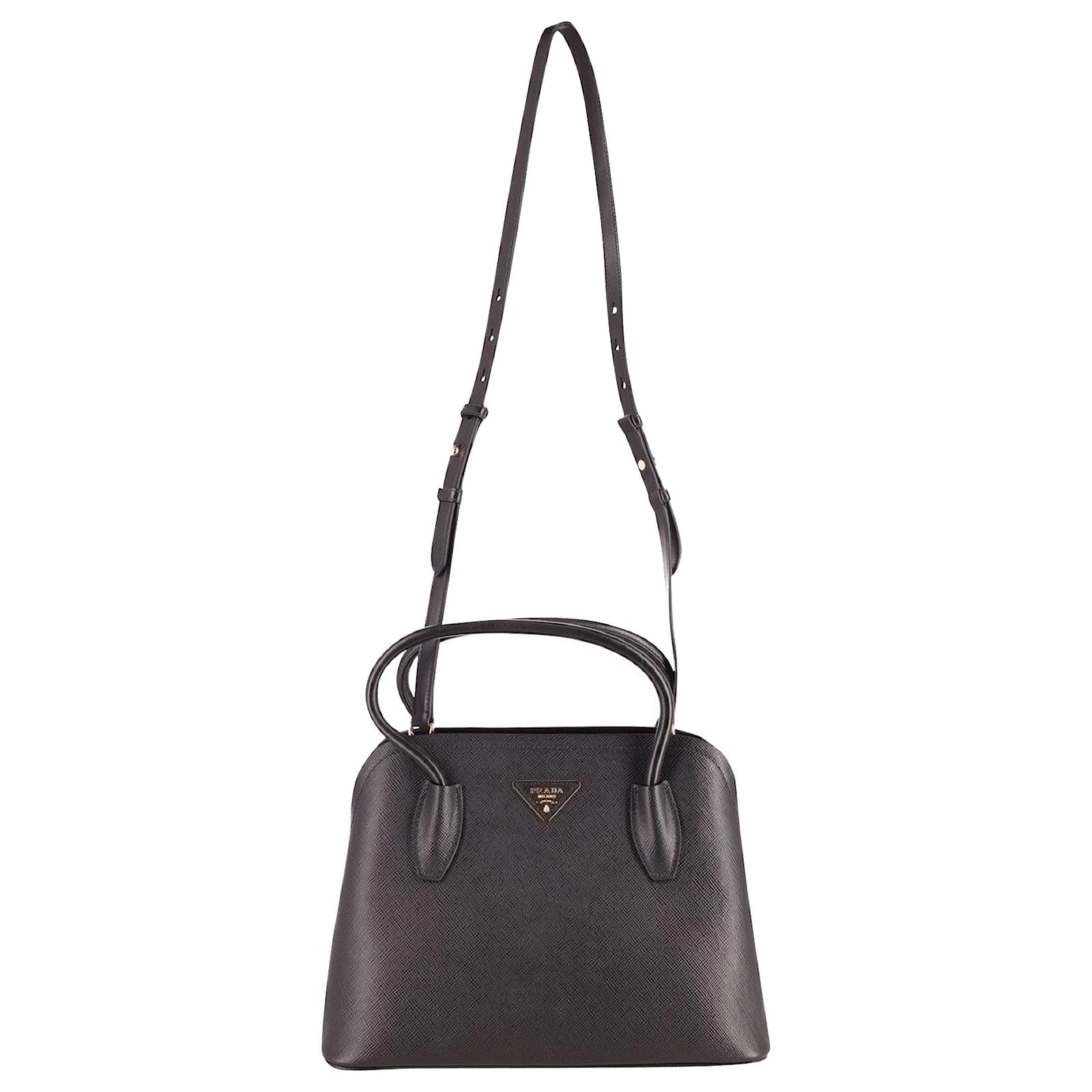 Black Saffiano Leather Top-handle Bag