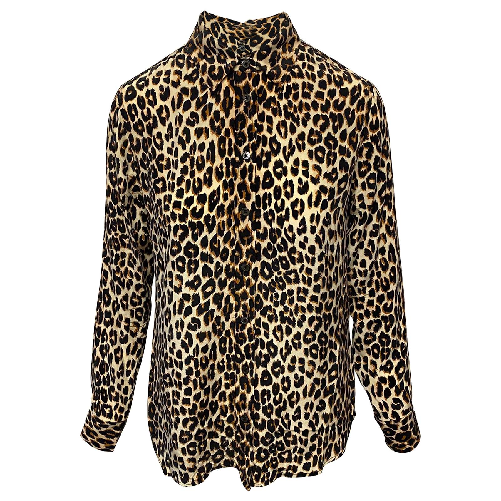 Equipment x Kate Moss Slim Signature Clean Shirt in Leopard Print Silk ...