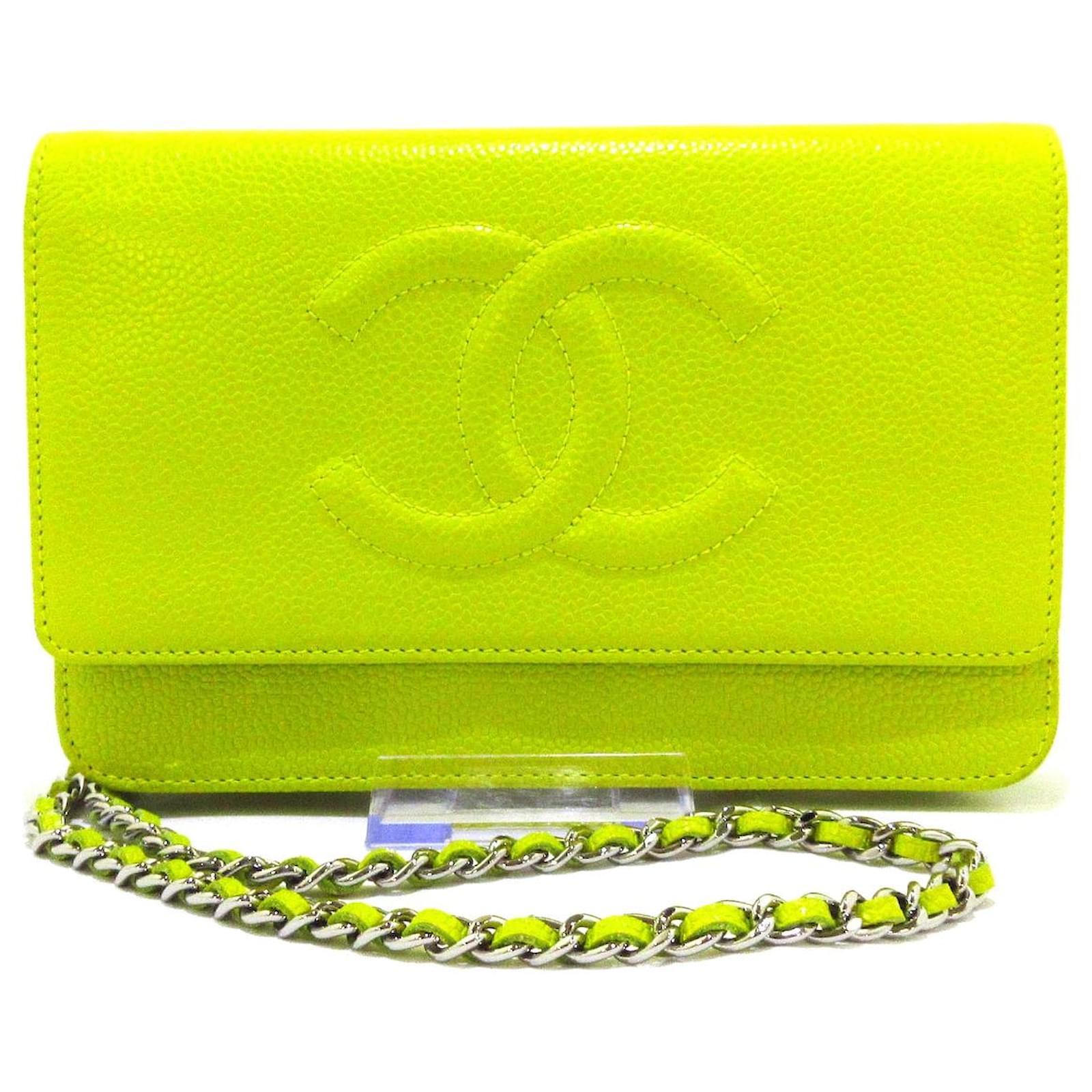 Chanel Wallet on Chain Green Leather ref.678188 - Joli Closet