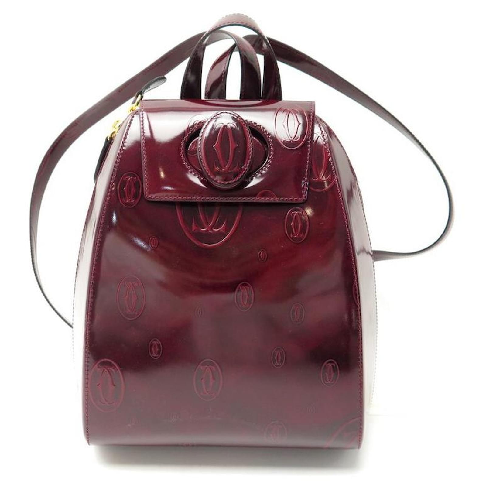 NEW CARTIER HAPPY BIRTHDAY BACKPACK BORDEAUX PATENT LEATHER