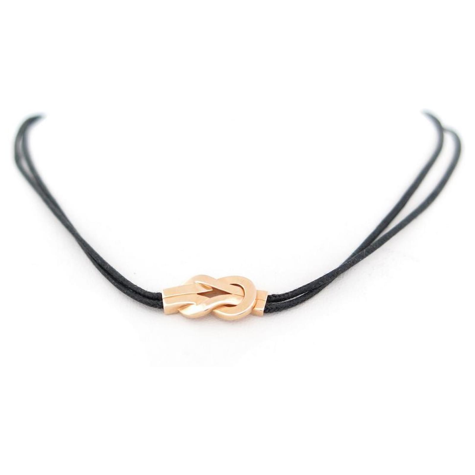 NEW NECKLACE FRED CHANCE INFINIE ROSE GOLD RAS DU NECK CORDON