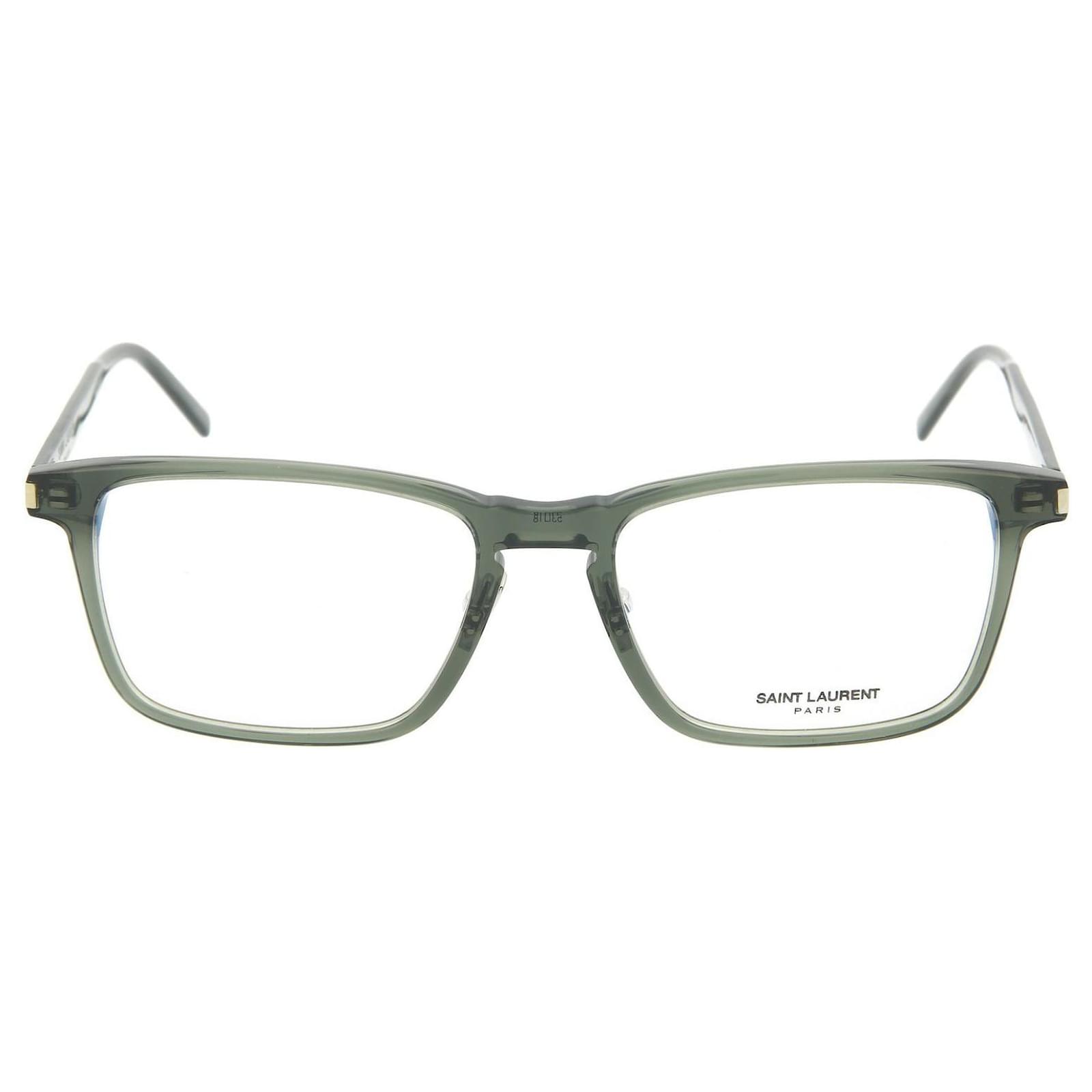Saint Laurent Square-Frame Optical Glasses Green Acetate Cellulose