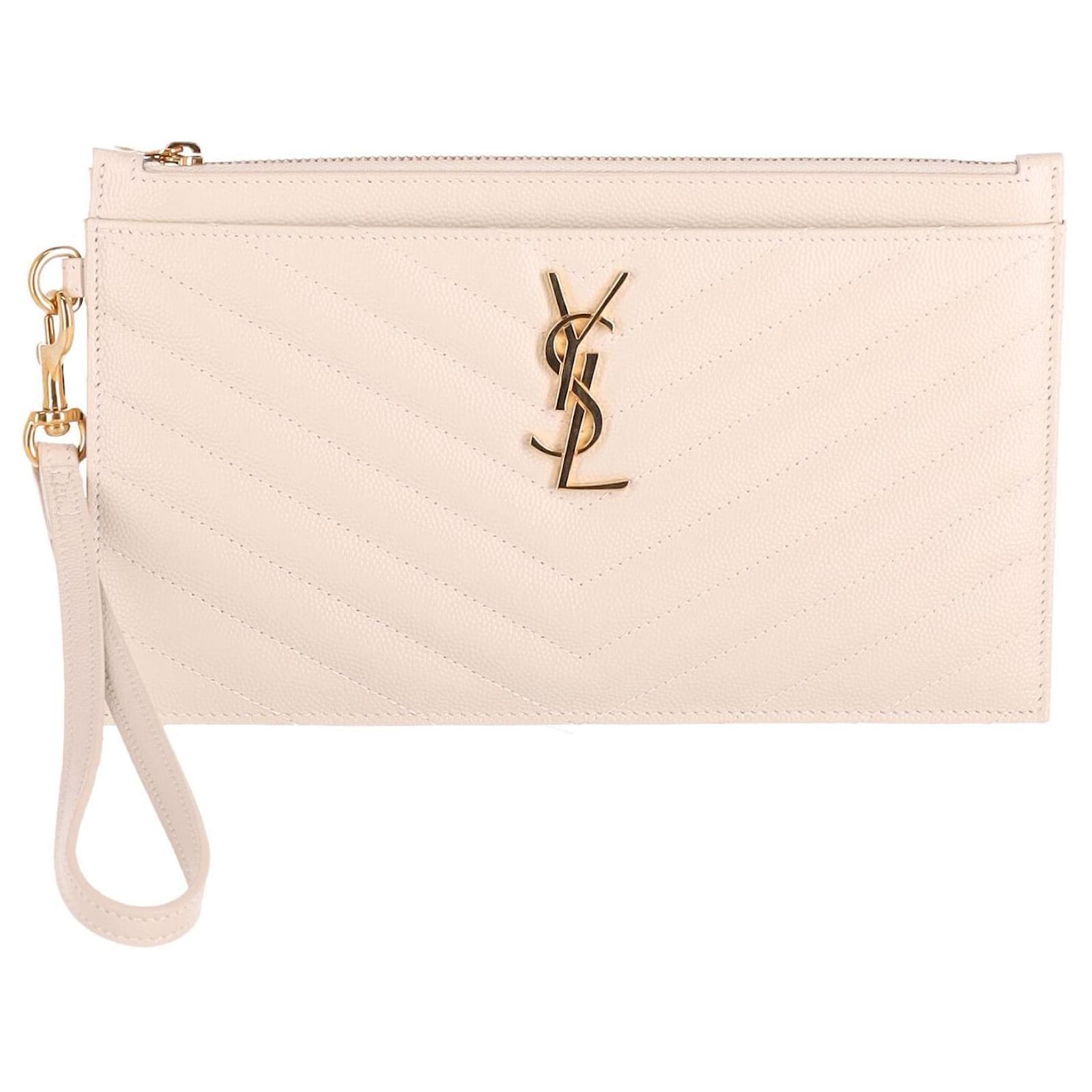 Cream ysl clutch sale