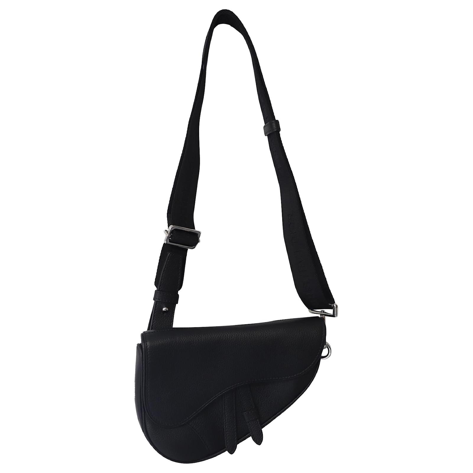 Dior Saddle Shoulder Bag in Black Grained Leather