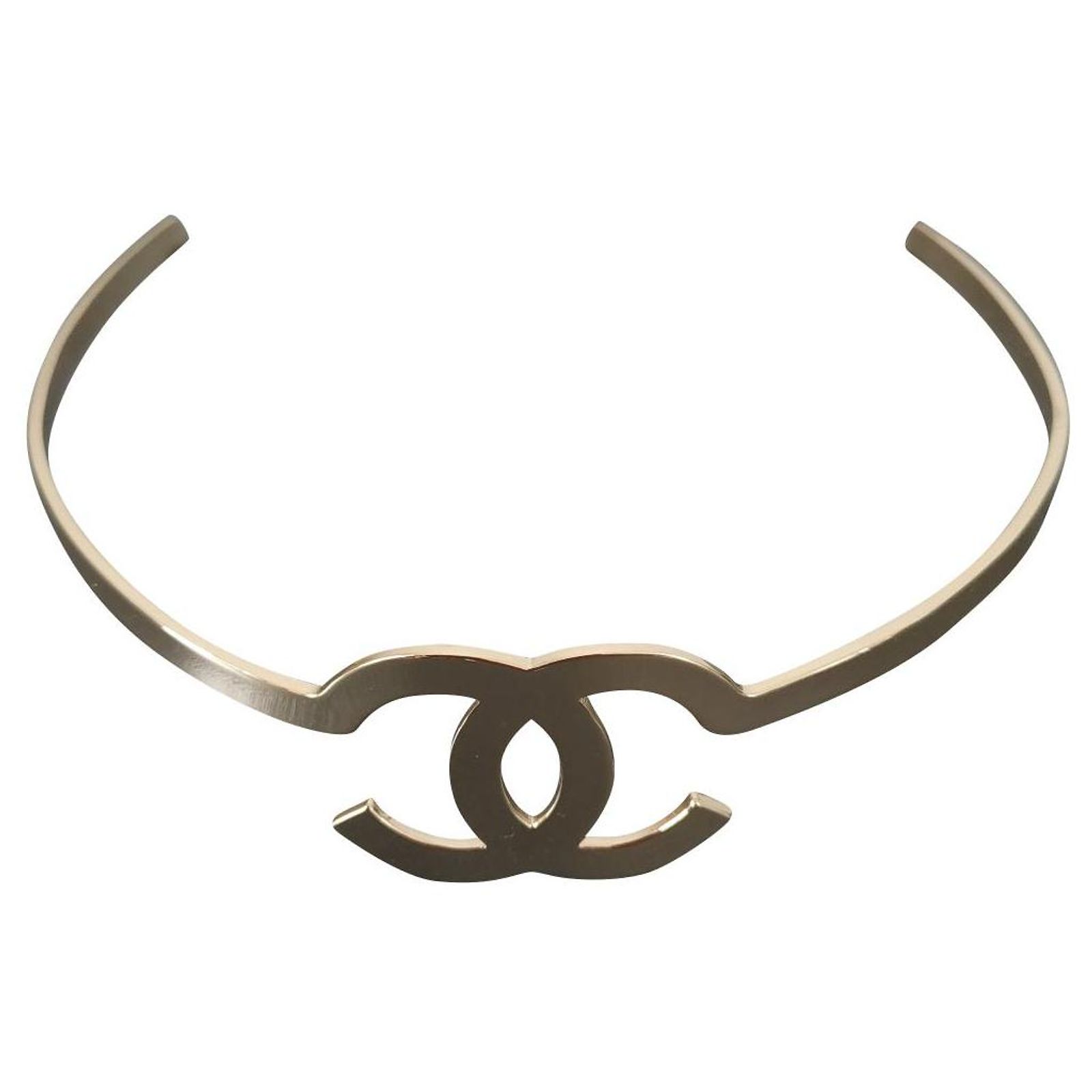 CHANEL Gold CC Accent Metal Headband authentic Chanel Metal CC Headband Light Gold 1854843 – FASHIONPHILE main image 2