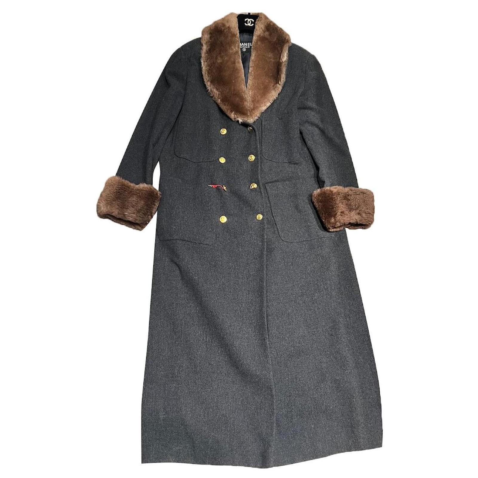 Chanel Coats, Outerwear Grey Cashmere Joli Closet