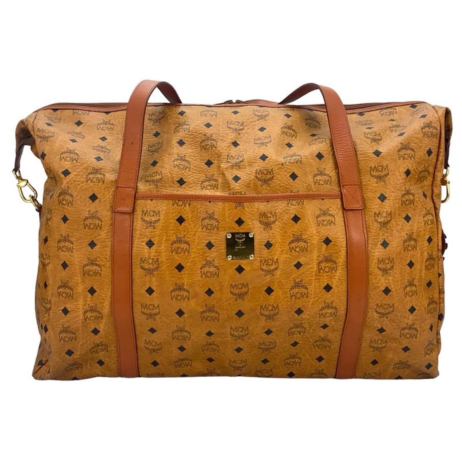 MCM Duffle Bag Large Logo - Cognac (Pre-Loved)