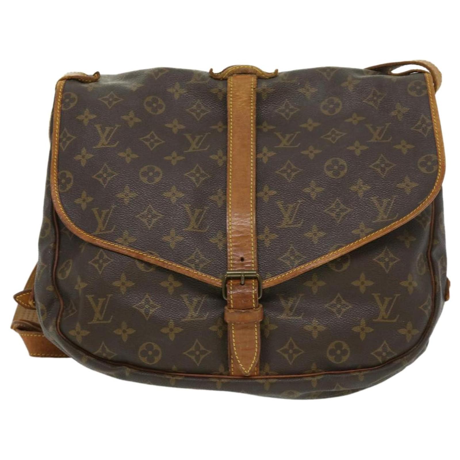 Louis Vuitton Saumur 35 Brown Cloth ref.471877 - Joli Closet