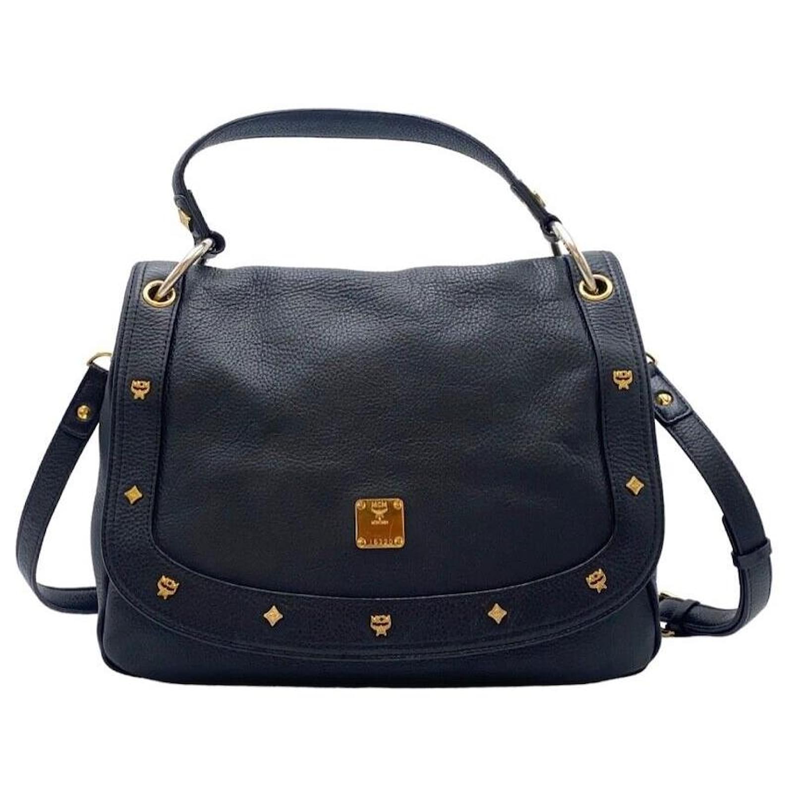 MCM Vintage Leather Saddle Bag - Black Crossbody Bags, Handbags