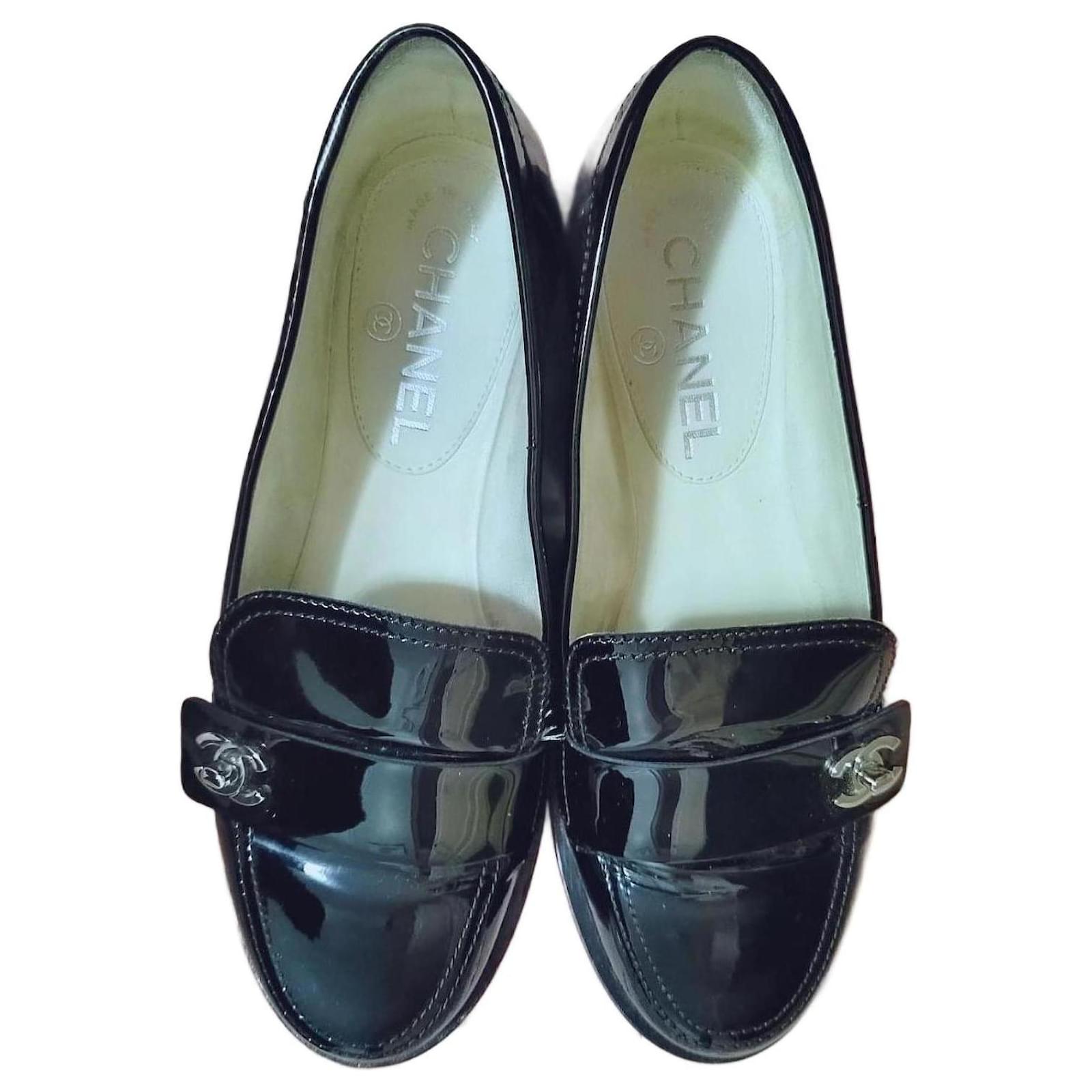 Chanel Black CC Cap Toe Mixed Fabric Flat Ballerina 38 – The Closet