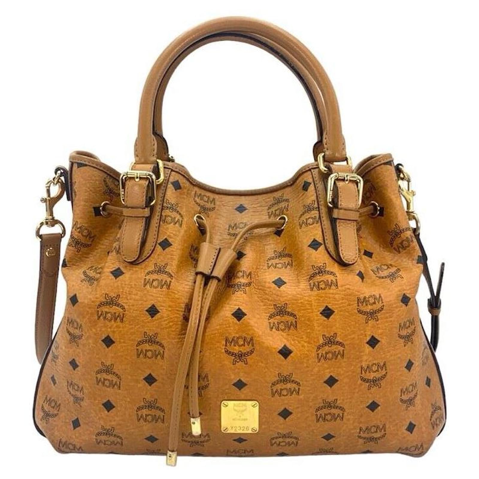 MCM, Bags, Mcm Cognac Visetos 2way Shoulder Bag