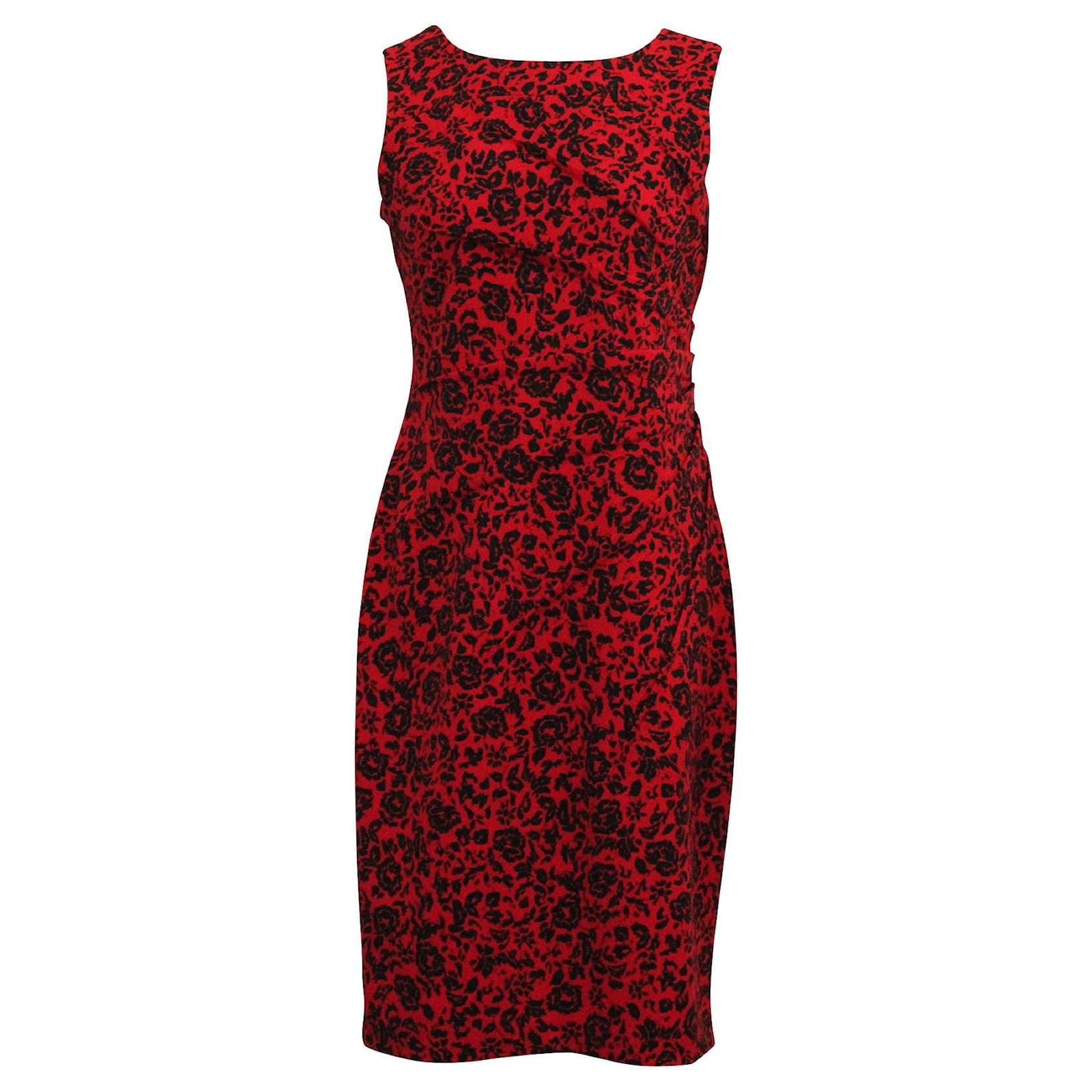 Calvin Klein Red and Black Print Dress  - Joli Closet