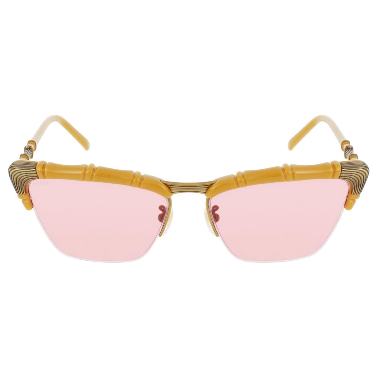 Gucci Cat EyeFrame Injection Sunglasses Yellow ref.681625 Joli Closet