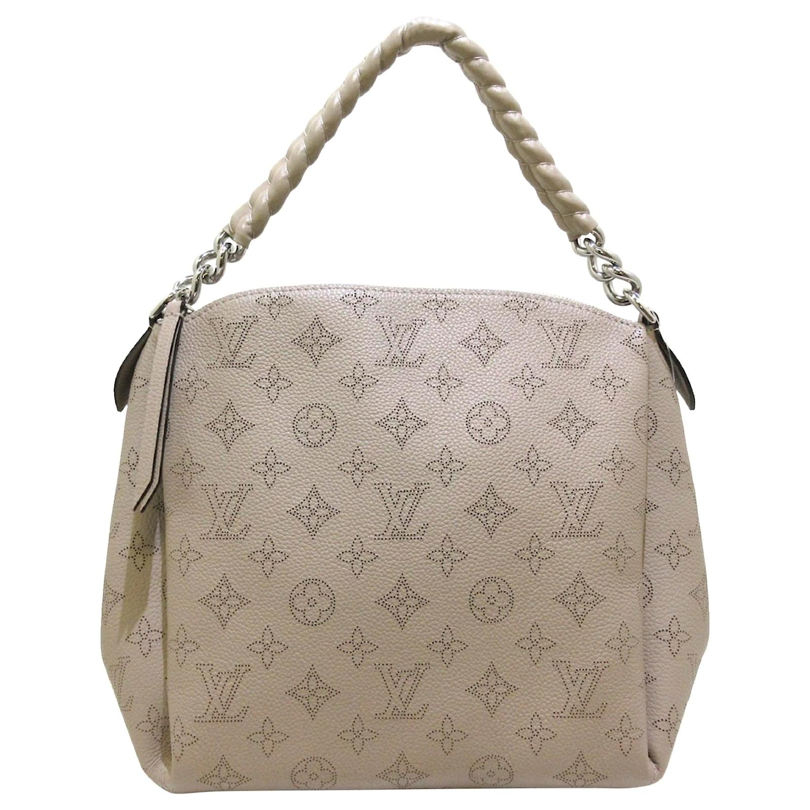 Louis Vuitton Brown Mahina Babylone BB Beige Leather Pony-style