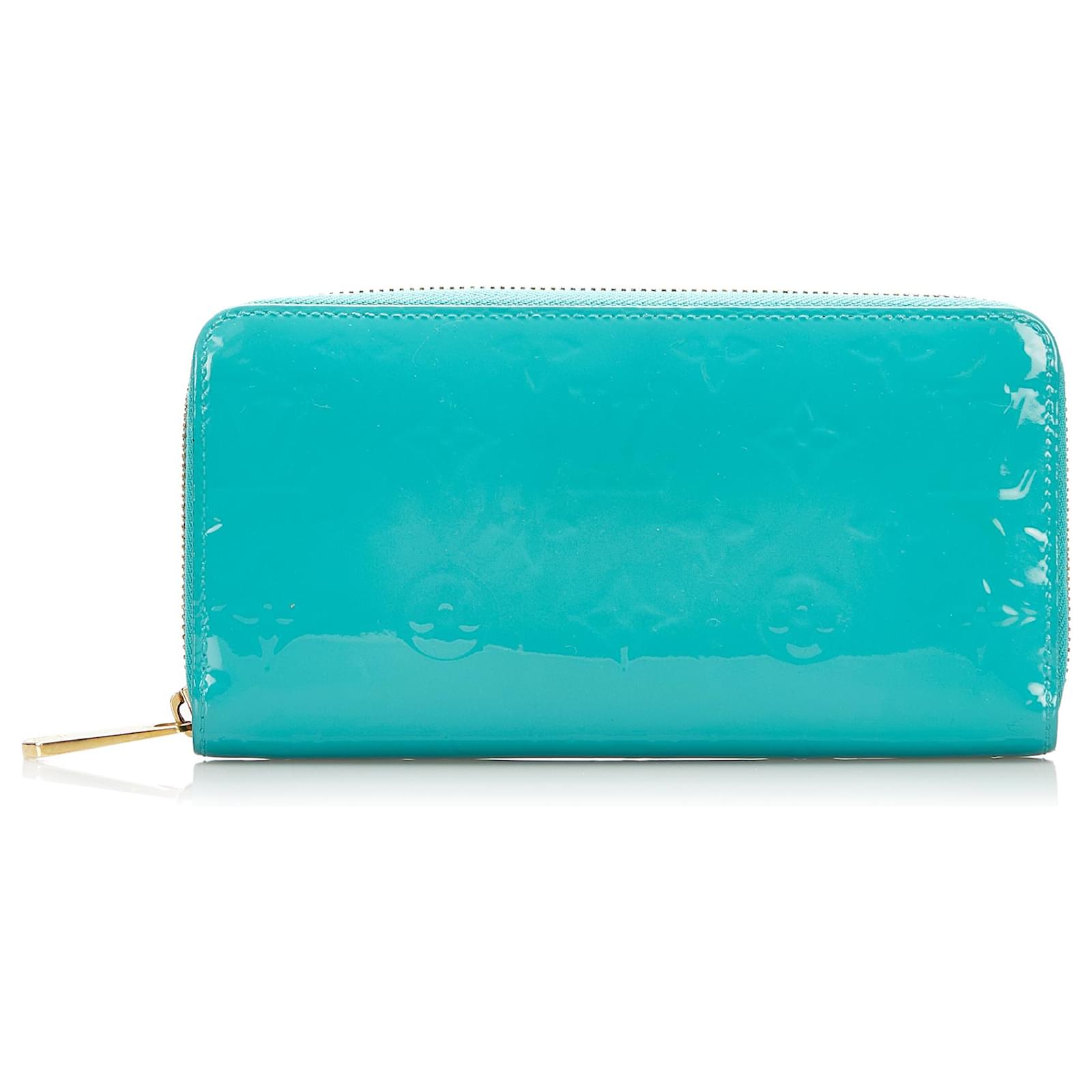 Leather Louis Vuitton turquoise wallet