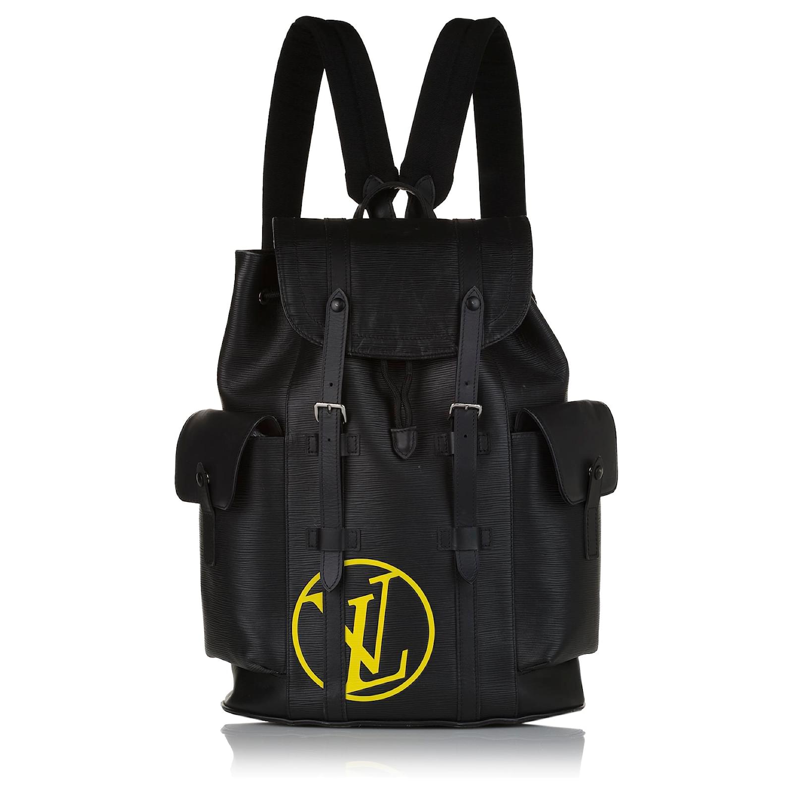 Louis Vuitton Black Epi Christopher Initials Backpack Leather ref.682078 Joli Closet